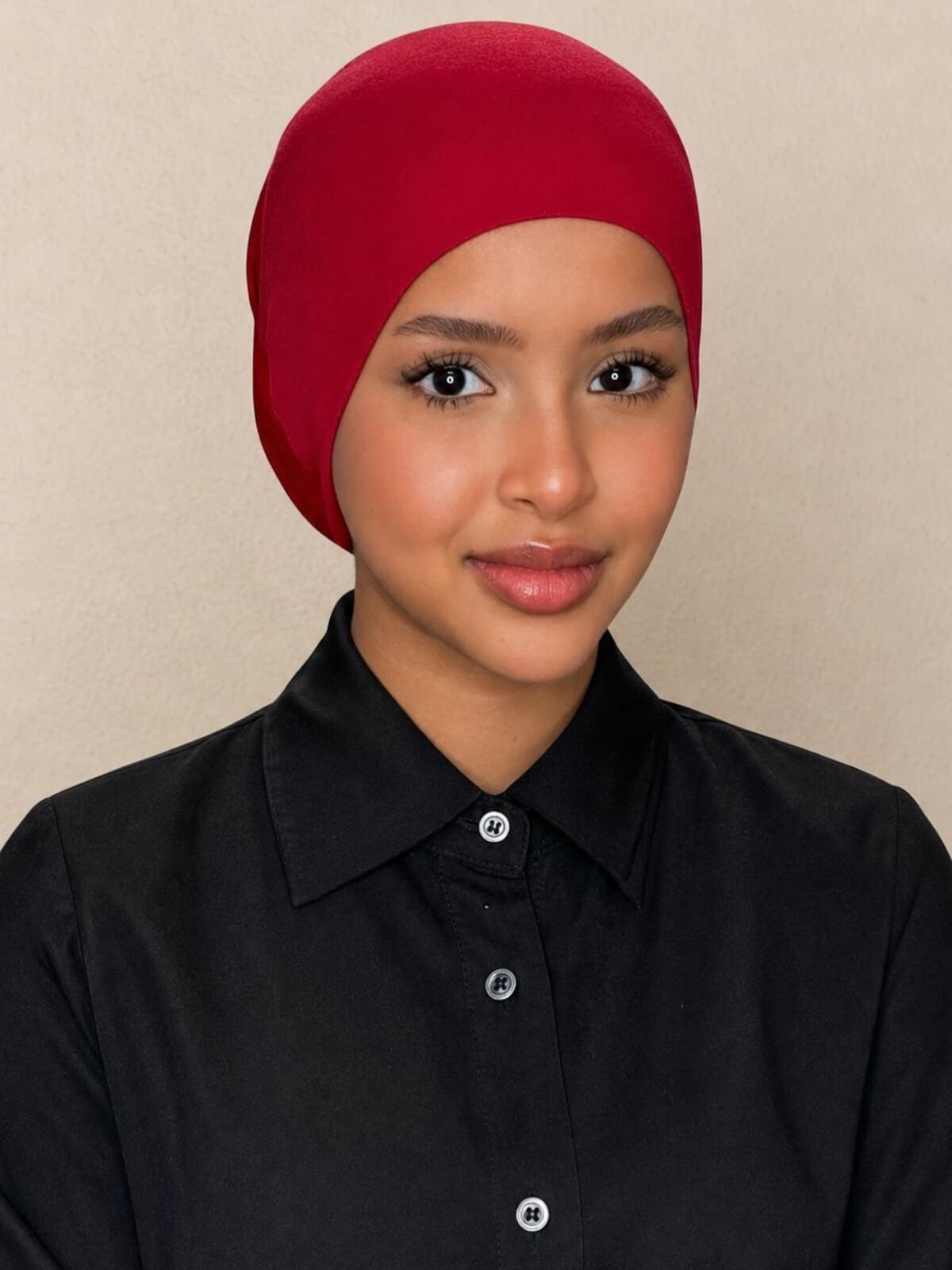 Premium Cotton Underscarf-Blood Red