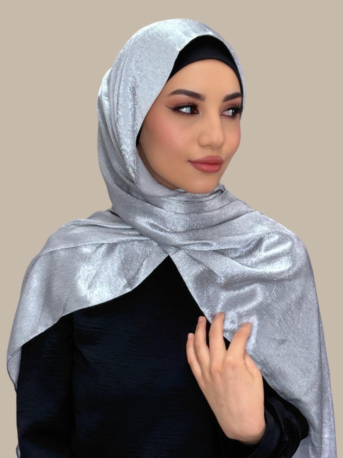 Classic Satin Hijab-Silver