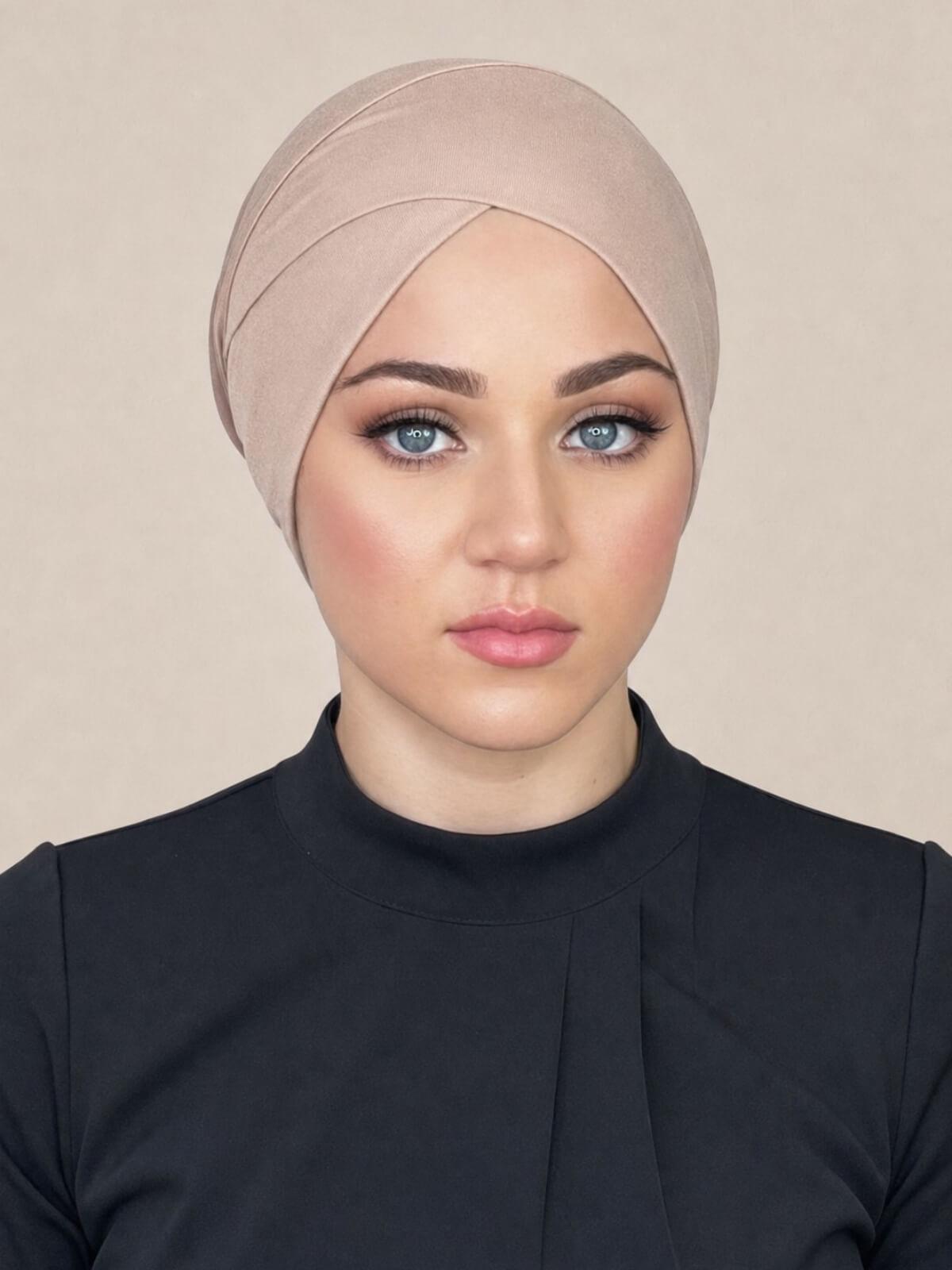 Premium Jersey Cross Front Underscarf -Warm Taupe
