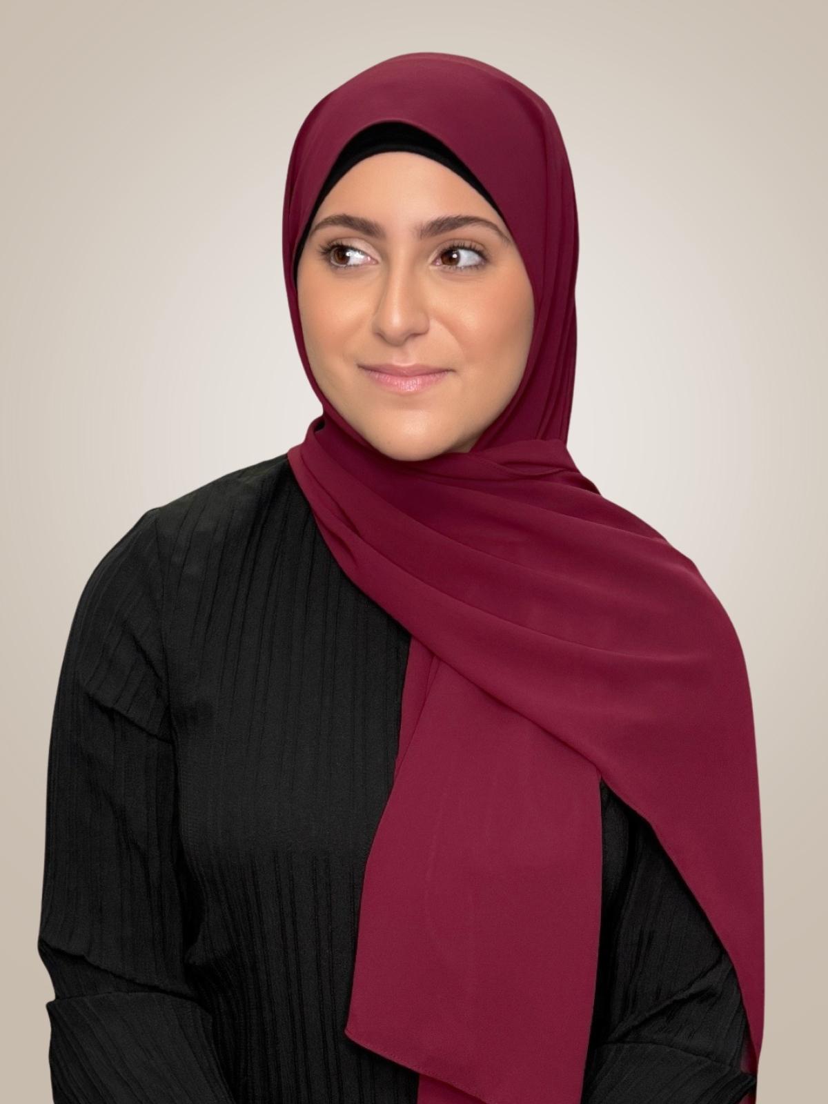 Modish Girl Luxury Chiffon Hijab-Wine
