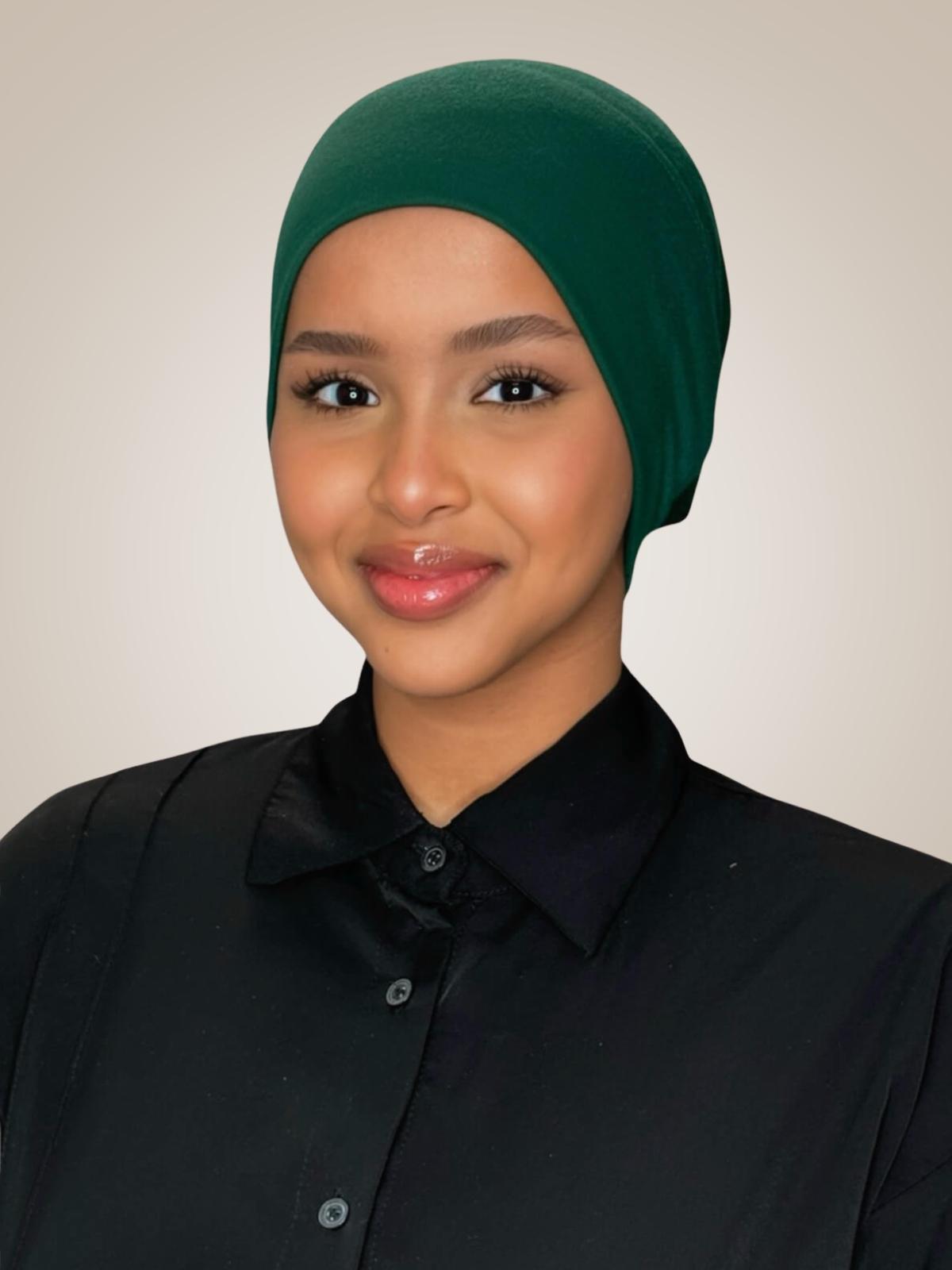 Premium Cotton Underscarf-Deep Green