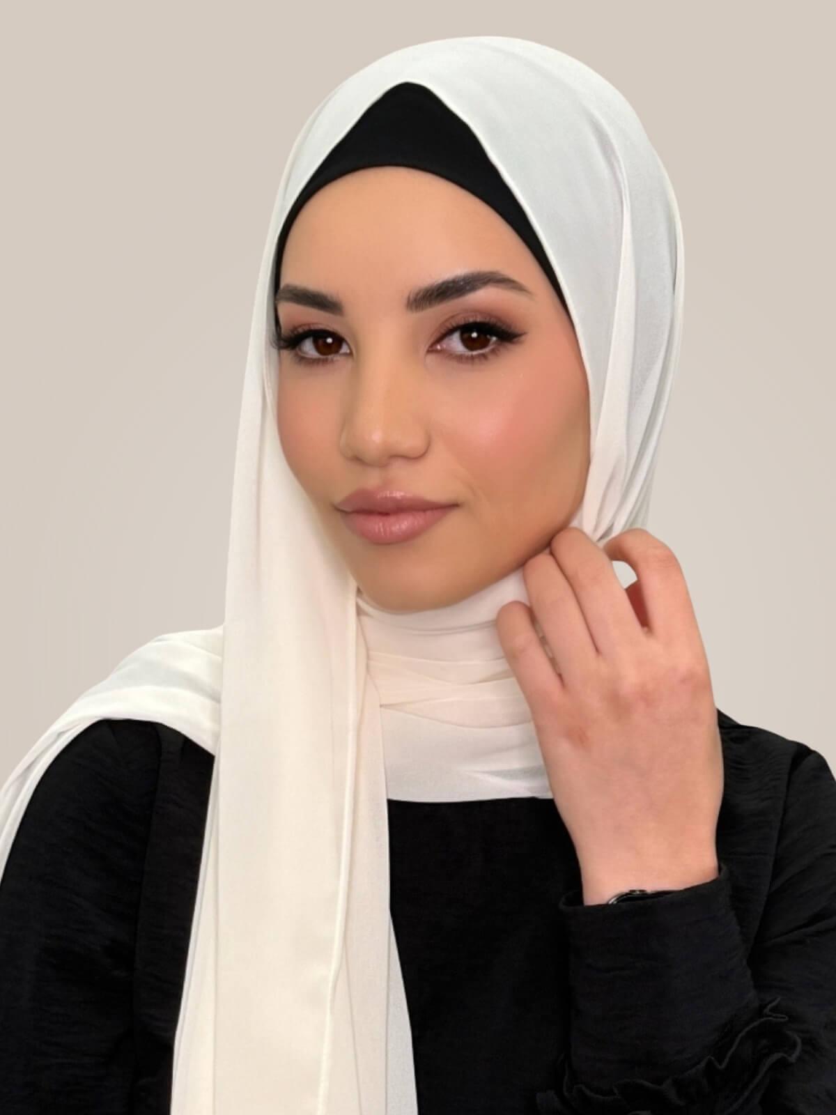 Luxury Chiffon Hijab-Buttermilk