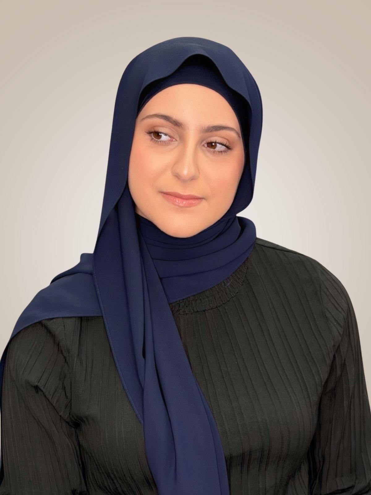 Modish Girl Matching Chiffon Hijab Set-Dark Slate
