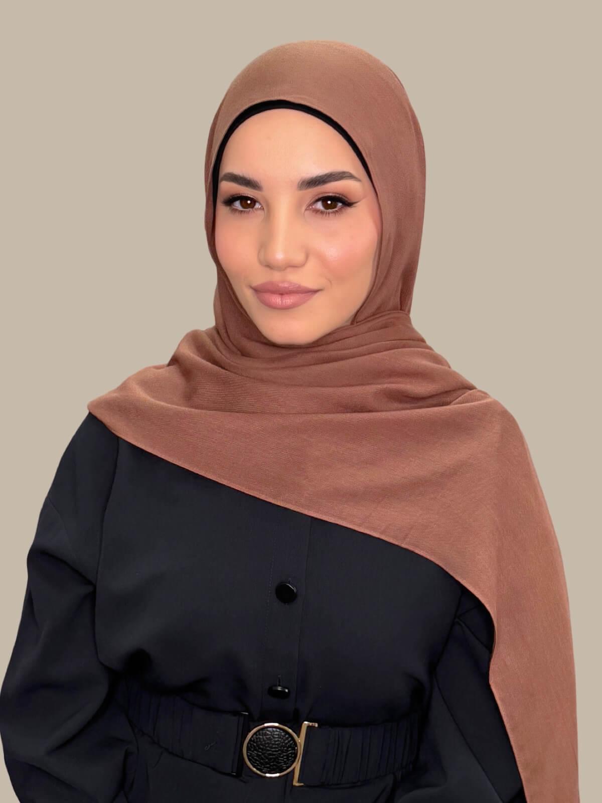 Cotton Modal Hijab-Golden Walnut