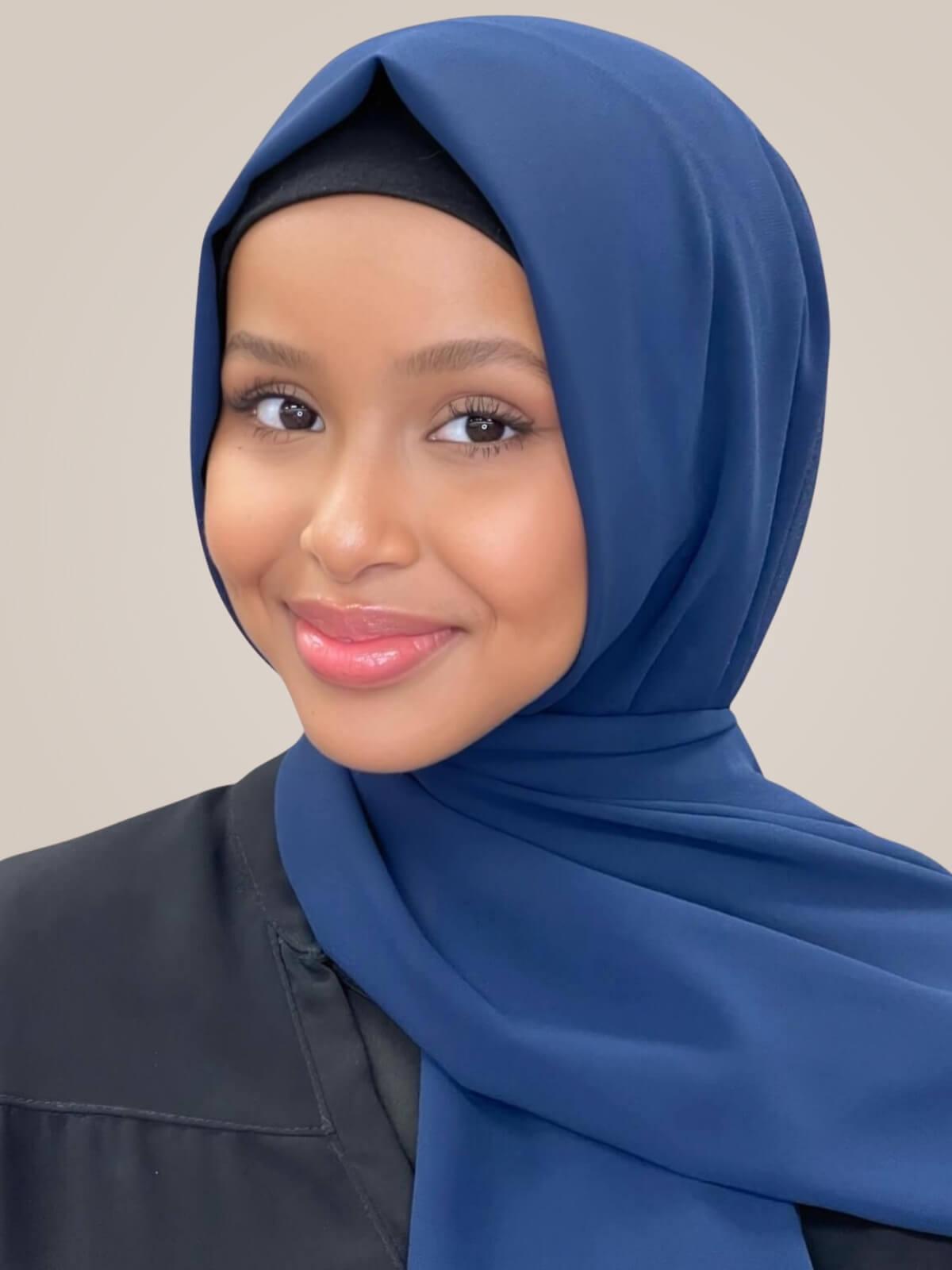 Classic Chiffon Hijab-Navy