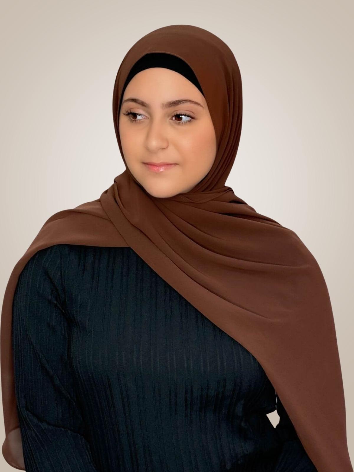 Modish Girl Luxury Chiffon Hijab-Brunette