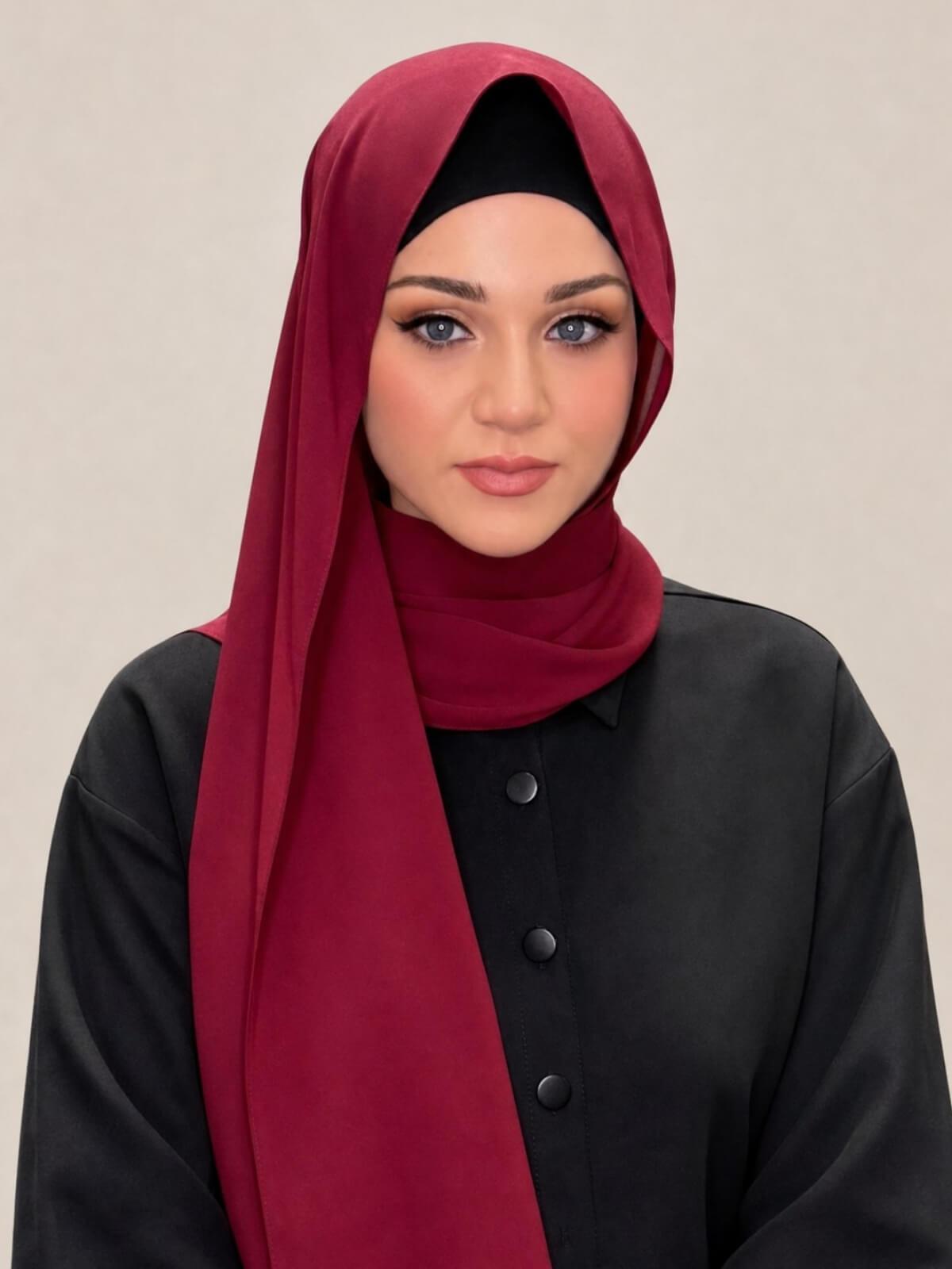 Classic Chiffon Hijab-Mahogany