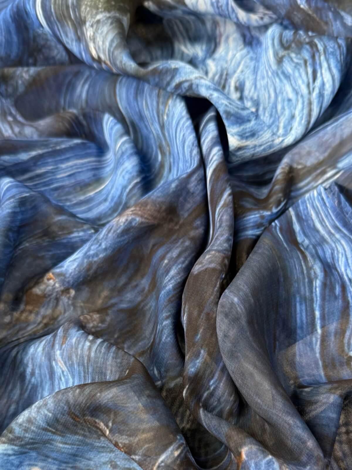 Printed Chiffon Hijab-Ocean Mist