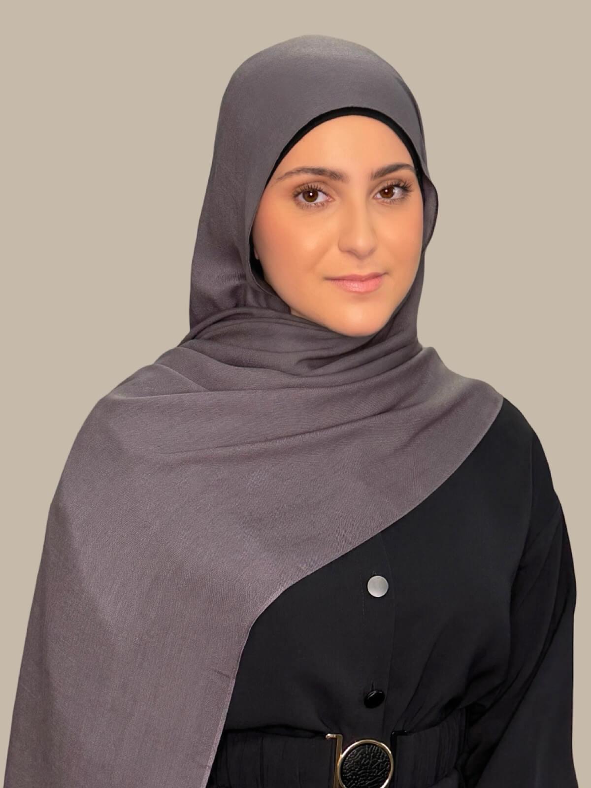 Modish Girl Cotton Modal Hijab-Graphite Grey