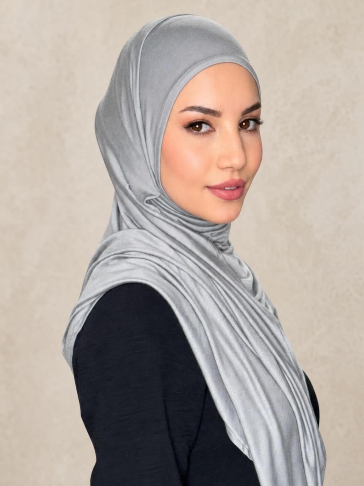 Pre-Sewn Jersey Hijab-Chic Grey