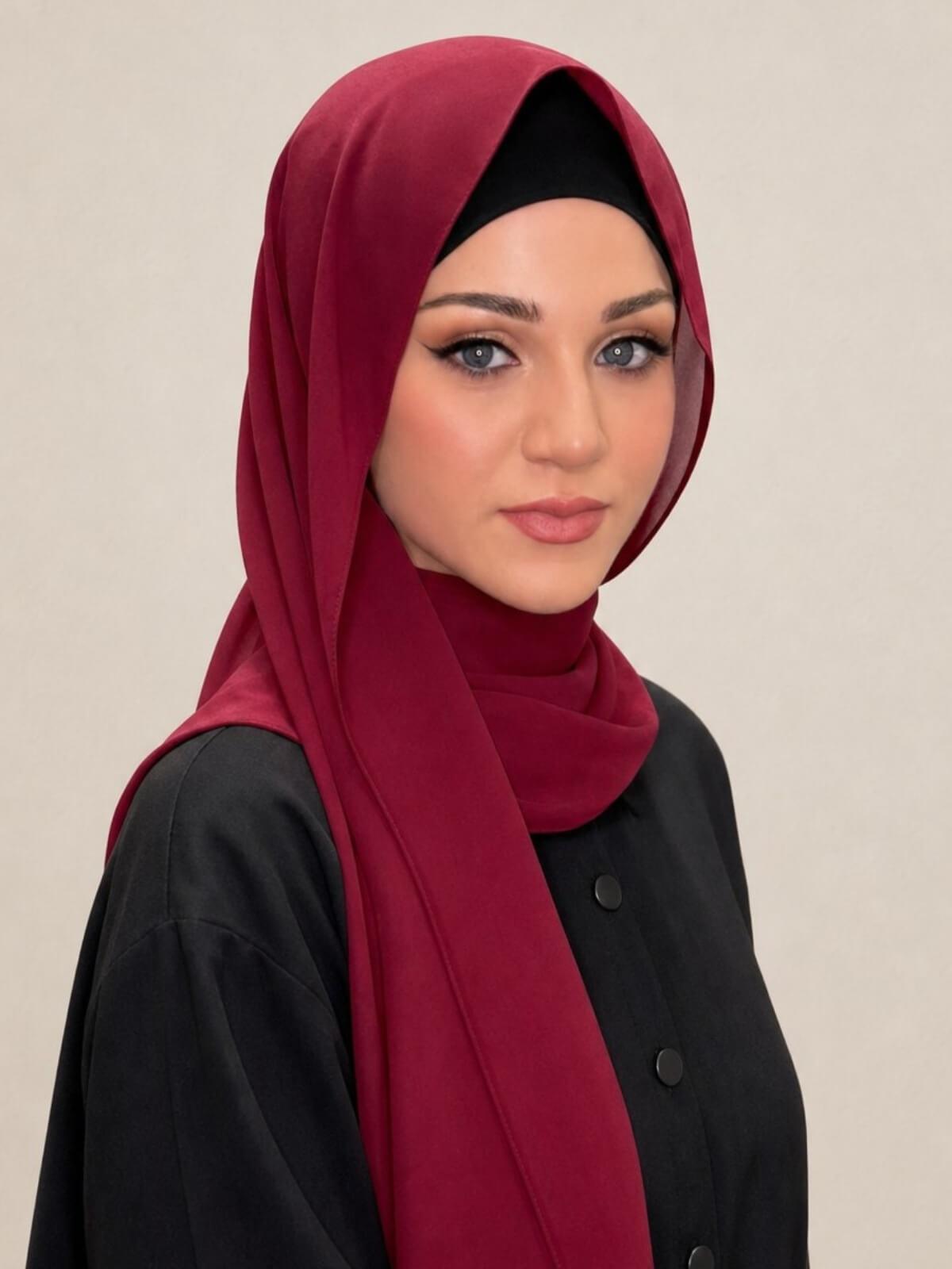 Classic Chiffon Hijab-Mahogany