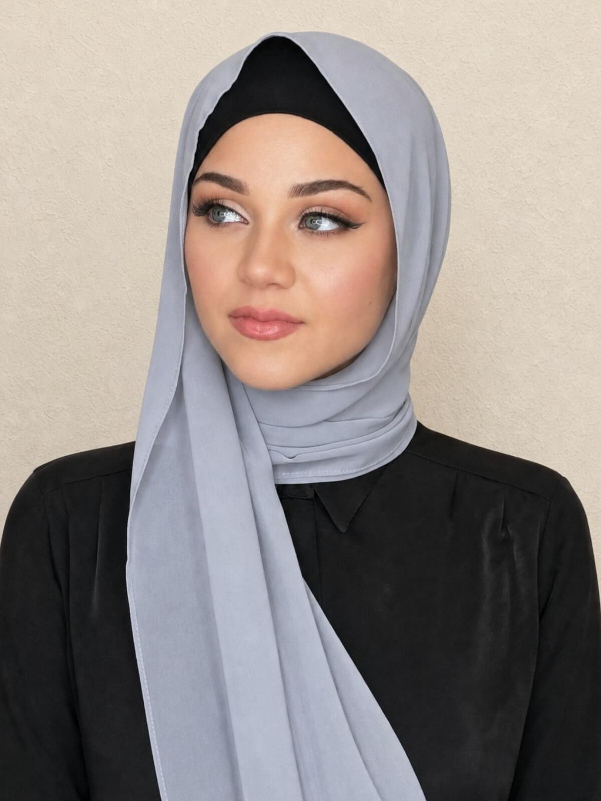 Luxury Chiffon Hijab-Smoke Grey