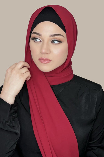 Modish Hijab Pre-Sewn Jersey Hijab-Wine