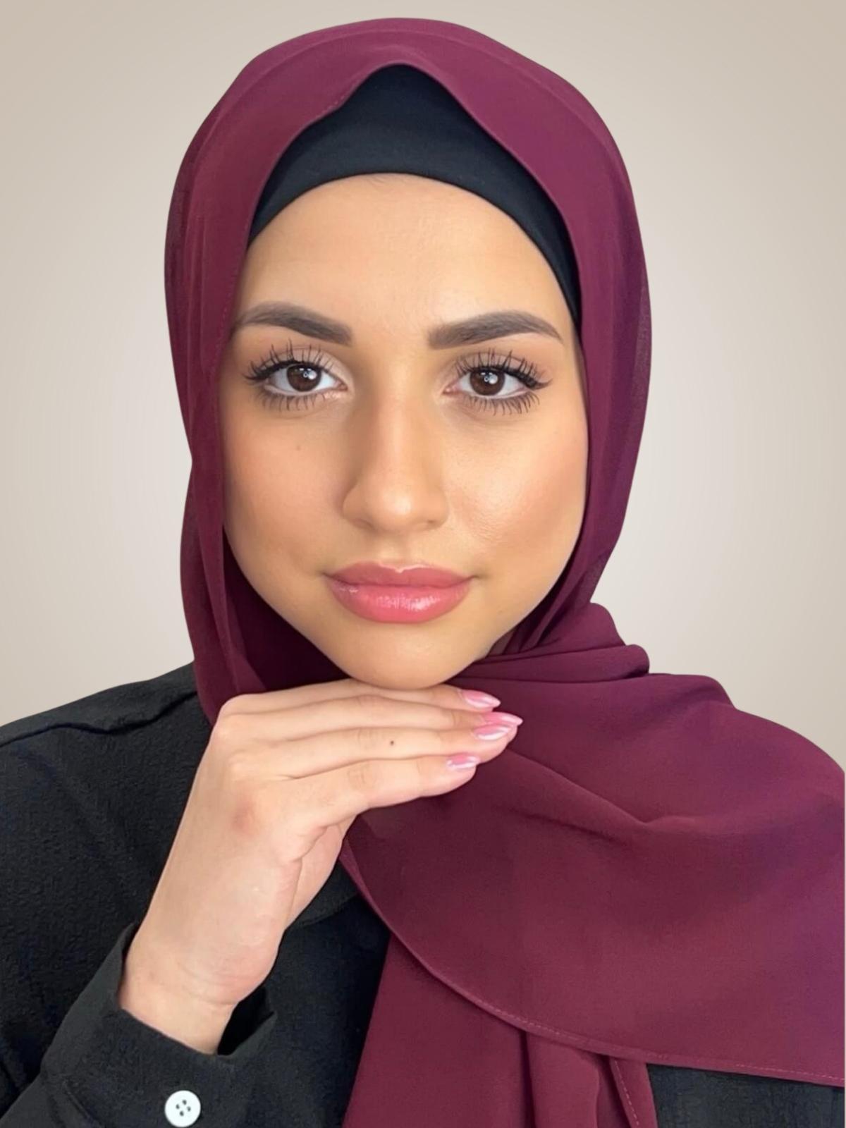 Luxury Chiffon Hijab-Mahogany