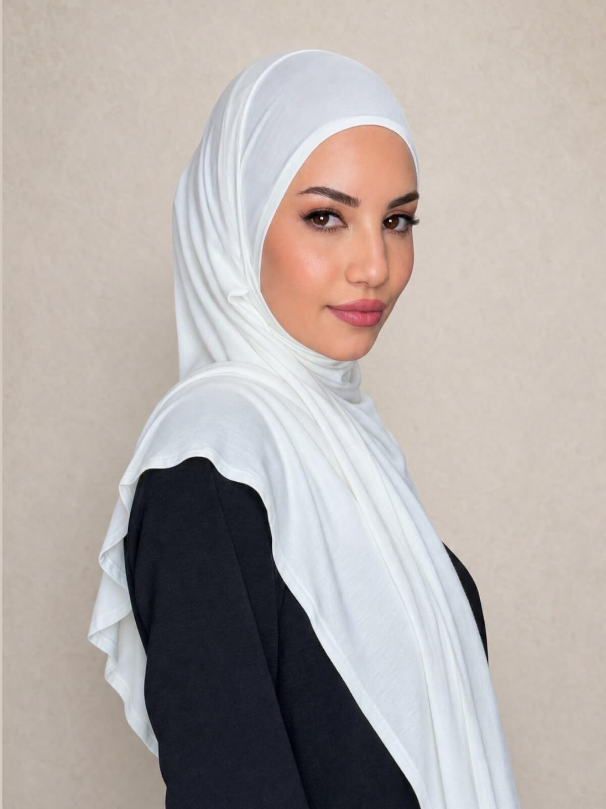 Pre-Sewn Jersey Hijab-Off White