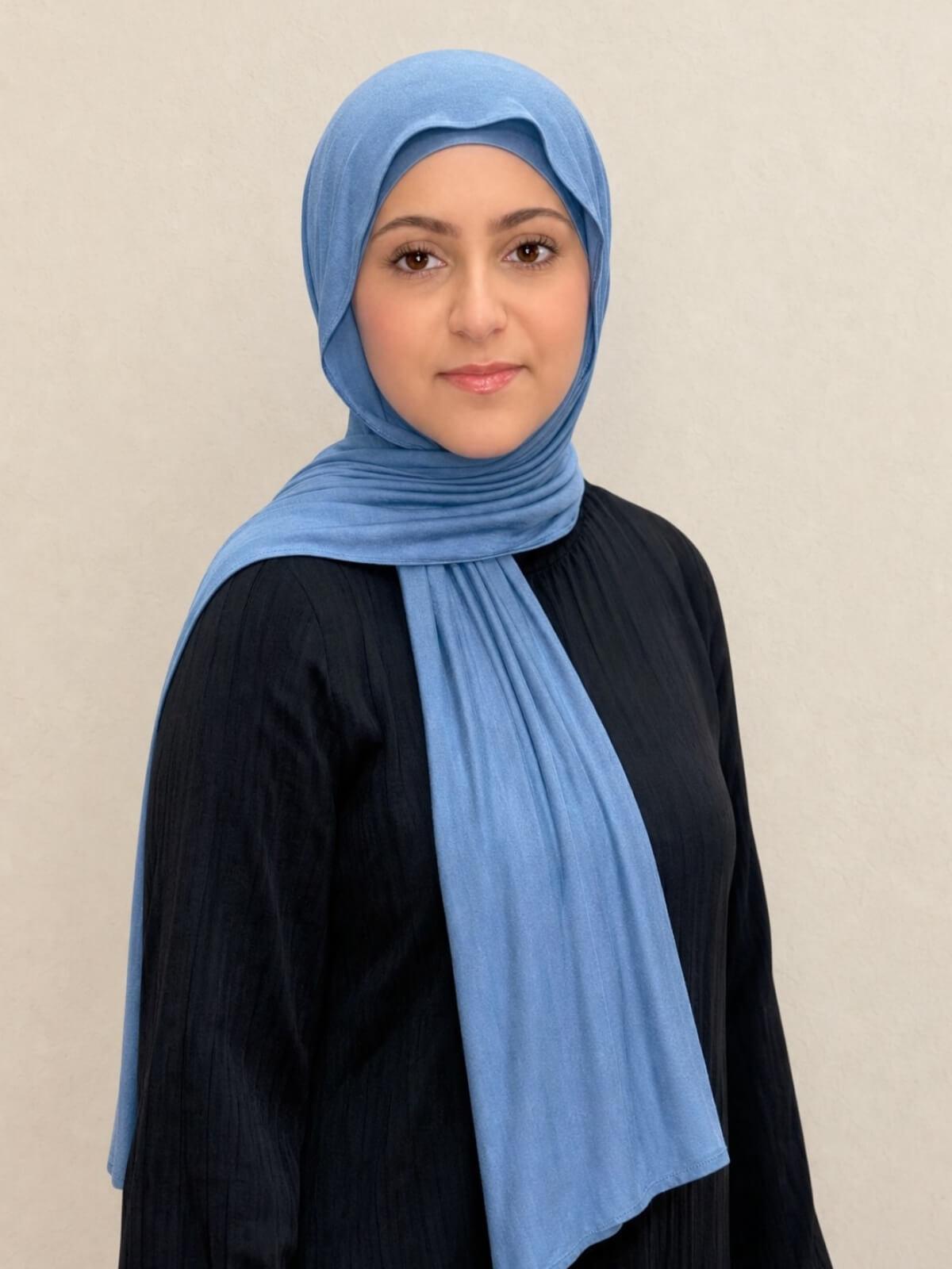 Modish Girl Premium Jersey Hijab-Blue Grey