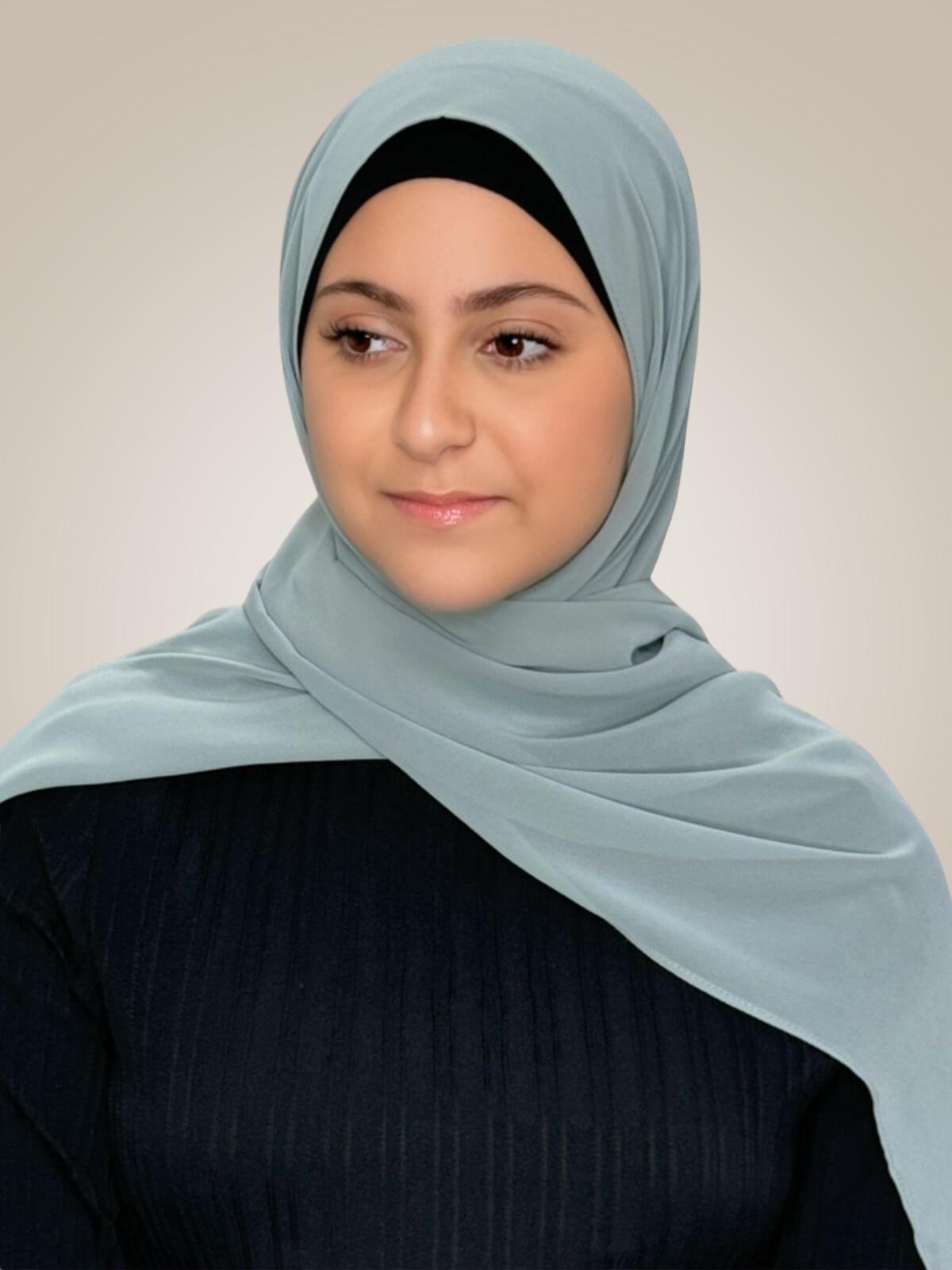 Modish Girl Luxury Chiffon Hijab-Stone Green