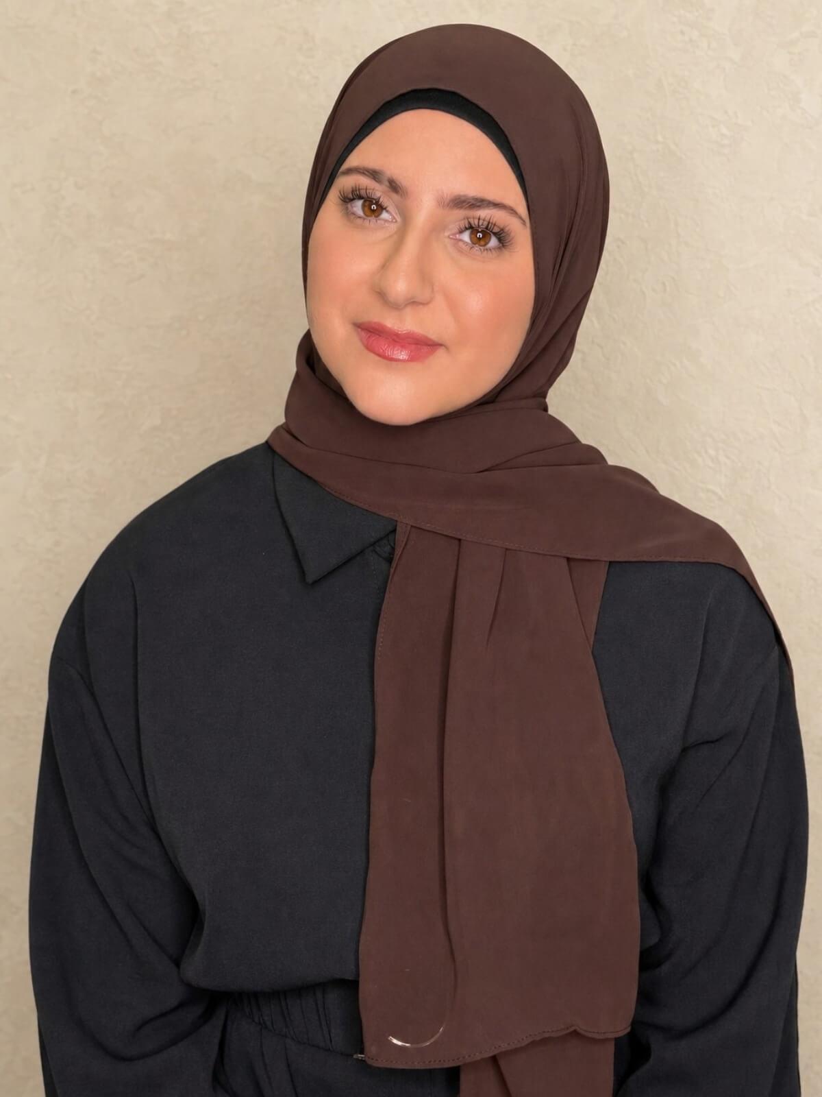 Modish Girl Luxury Chiffon Hijab-Coffee Brown