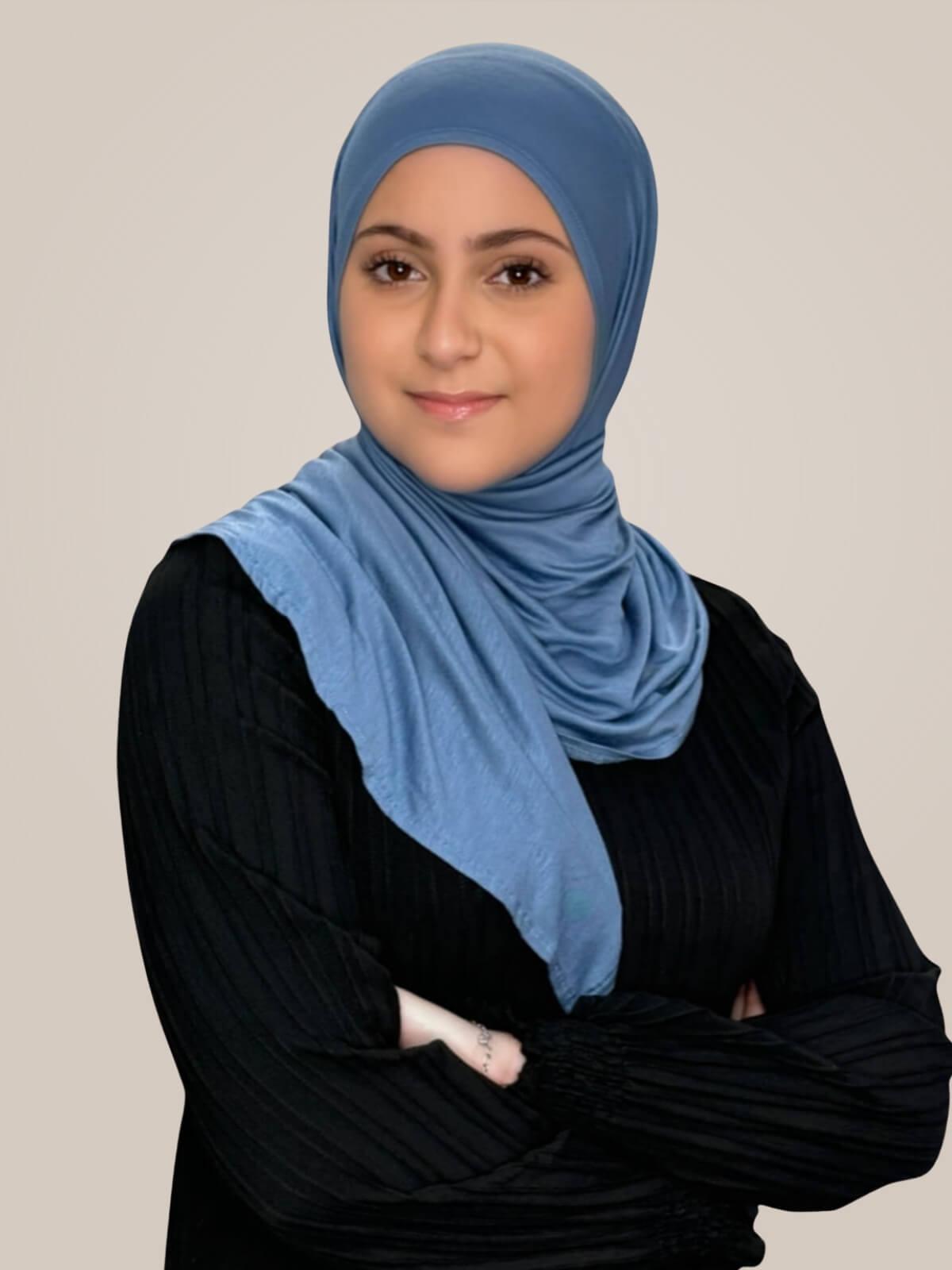 Modish Girl Pre-Sewn Jersey Hijab-Blue Grey