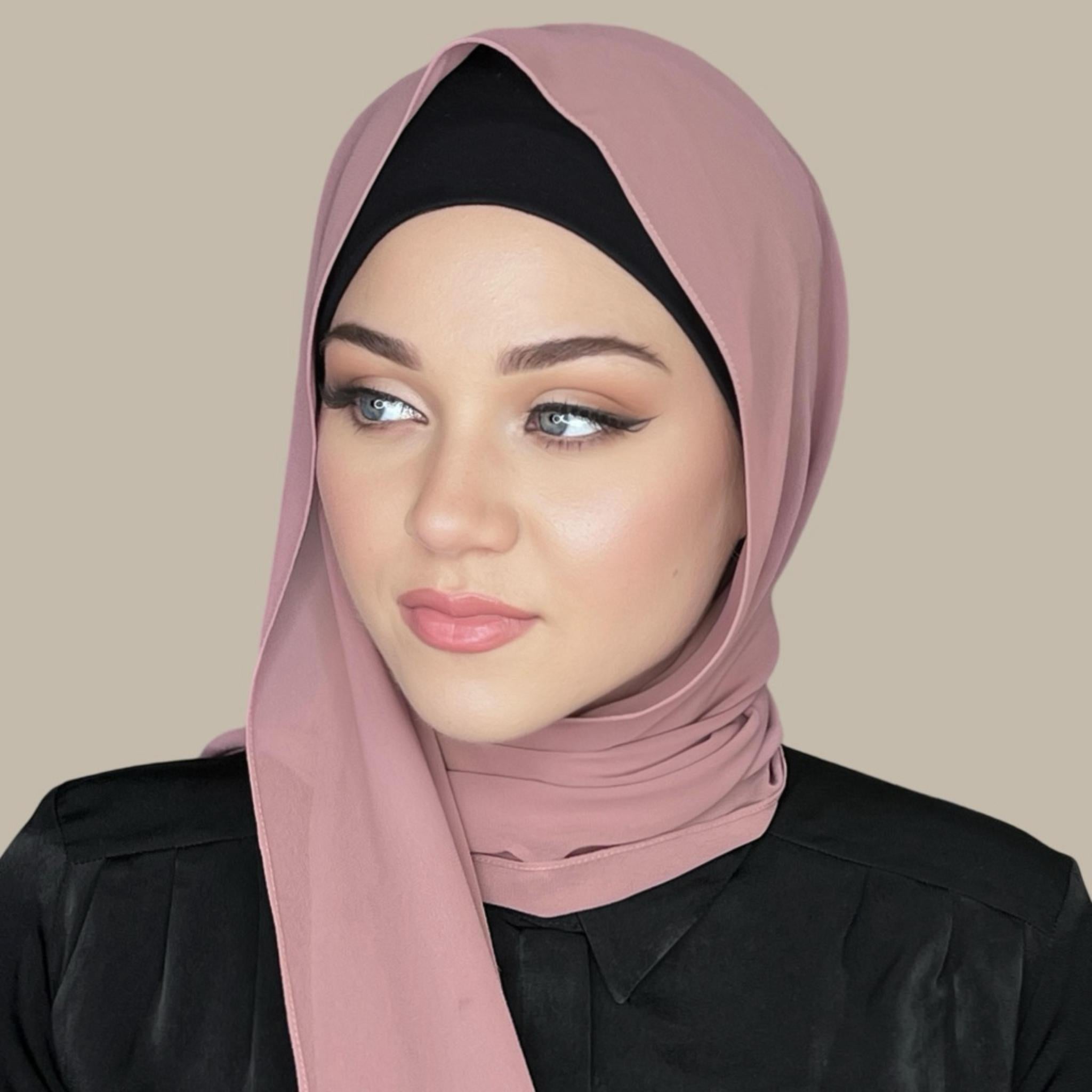 Luxury Chiffon Hijab- Rosey Brown - Modish Hijab