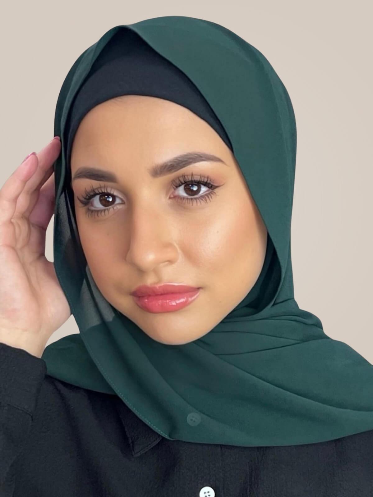 Classic Chiffon Hijab-Dark Green