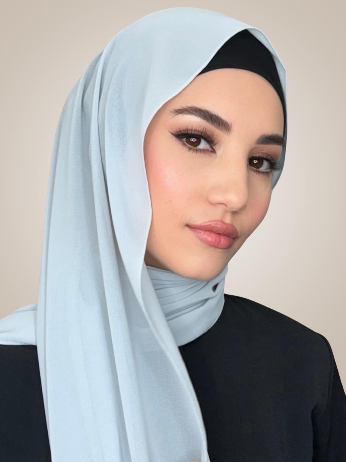 Classic Chiffon Hijab-Pale Grey