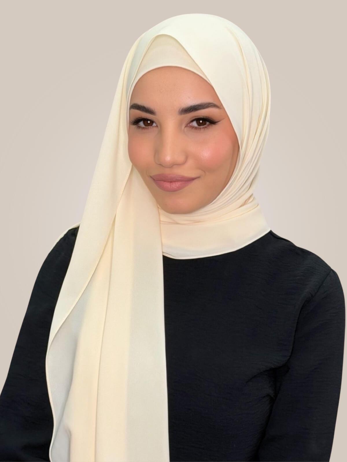 Matching Chiffon Hijab Set-Ivory Lace