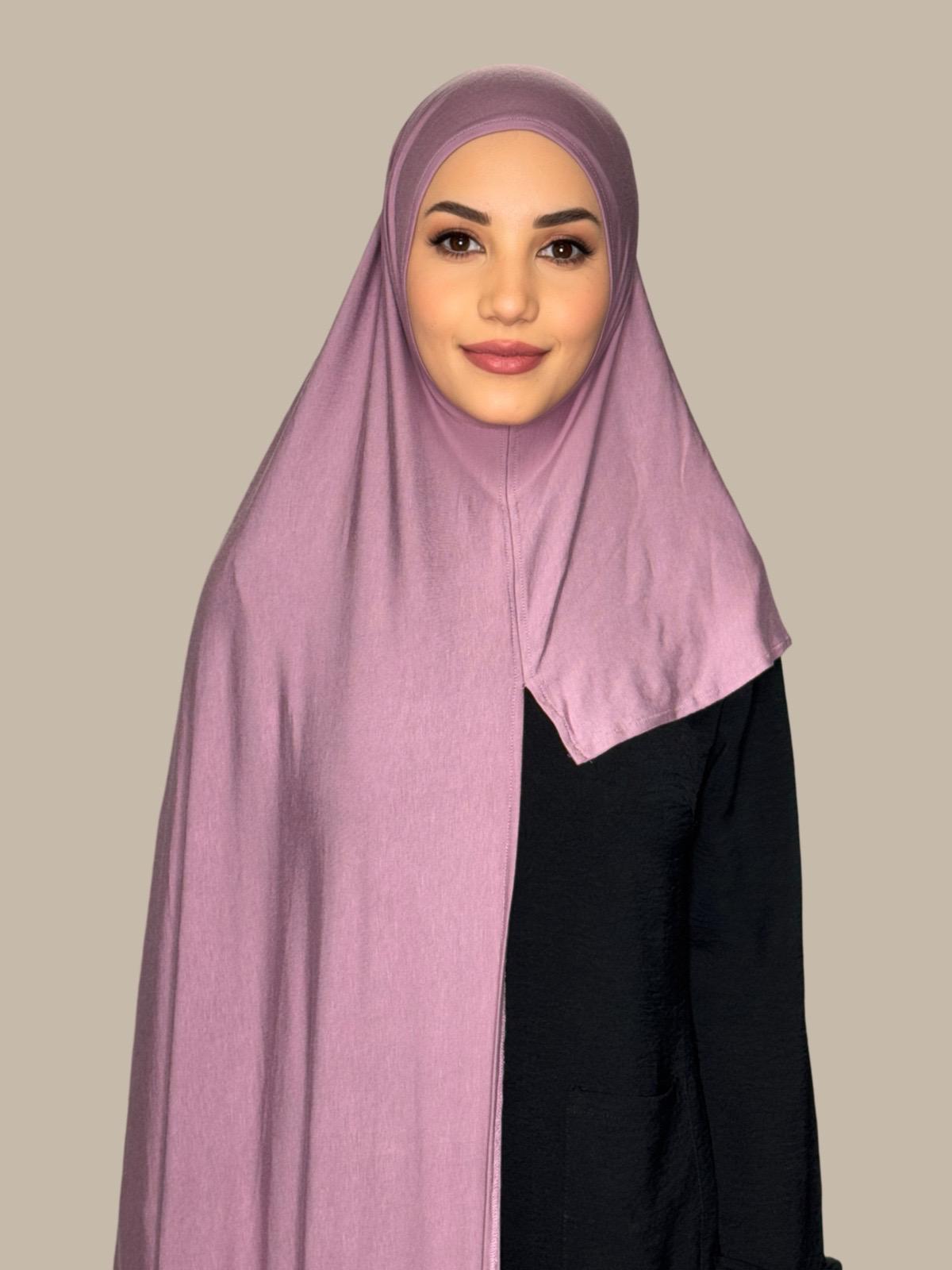 Pre-Sewn Jersey Hijab-Khaki Rose