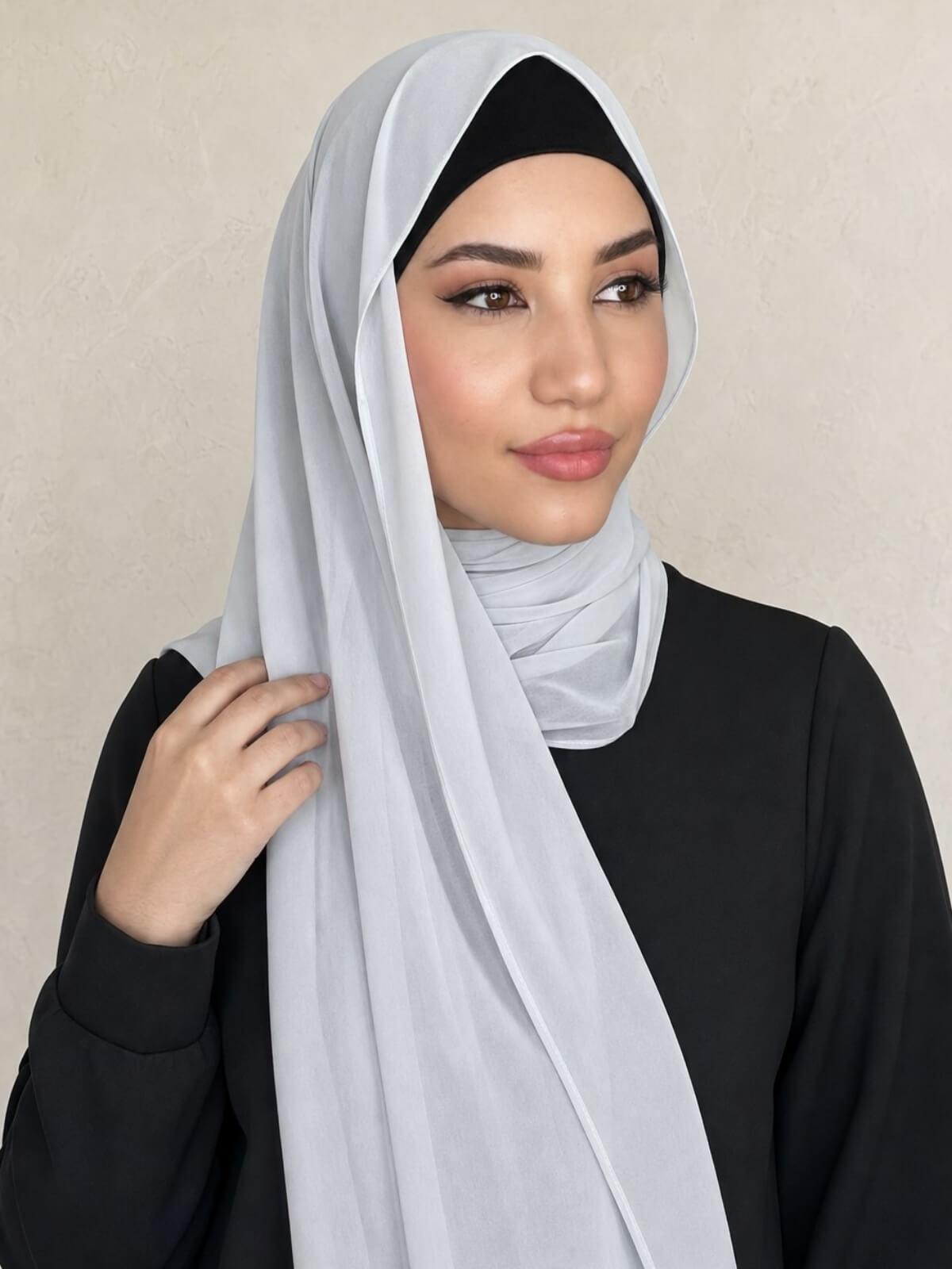 Luxury Chiffon Hijab-Cloud Grey