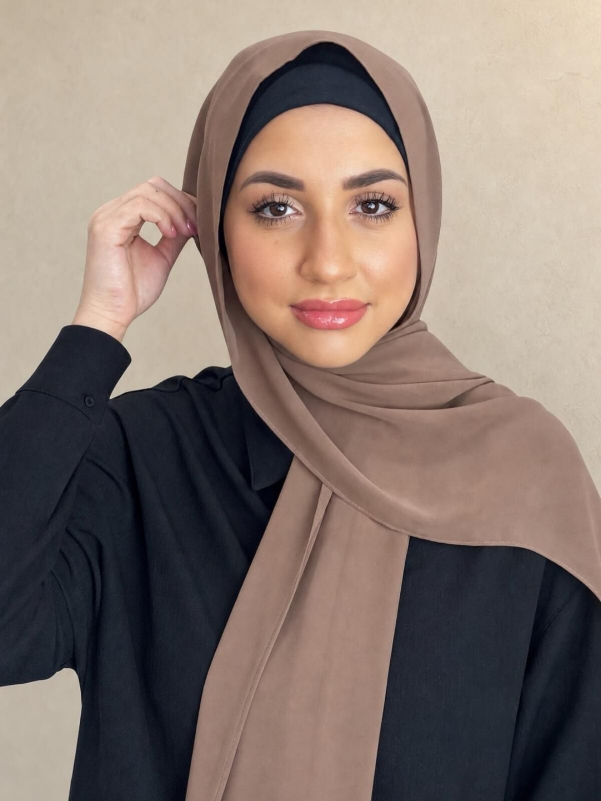 Luxury Chiffon Hijab-Walnut Brown