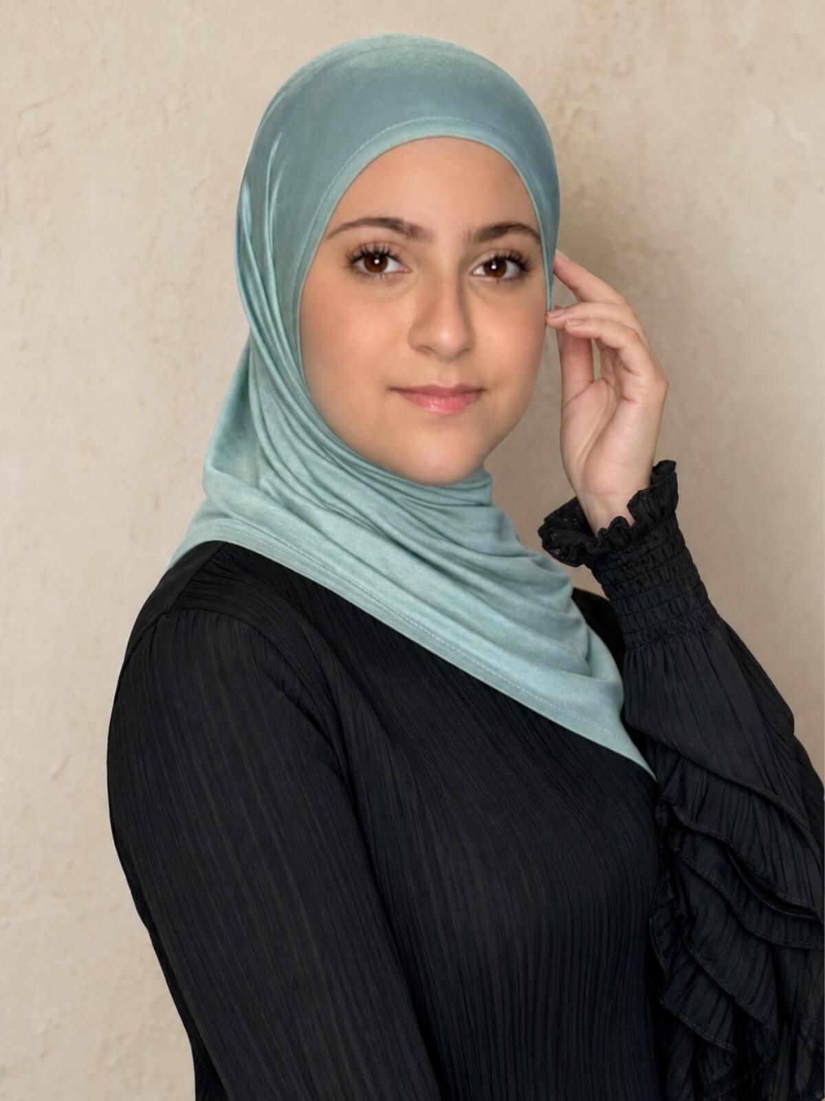 Modish Girl Pre-Sewn Jersey hijab-Pale Cyan