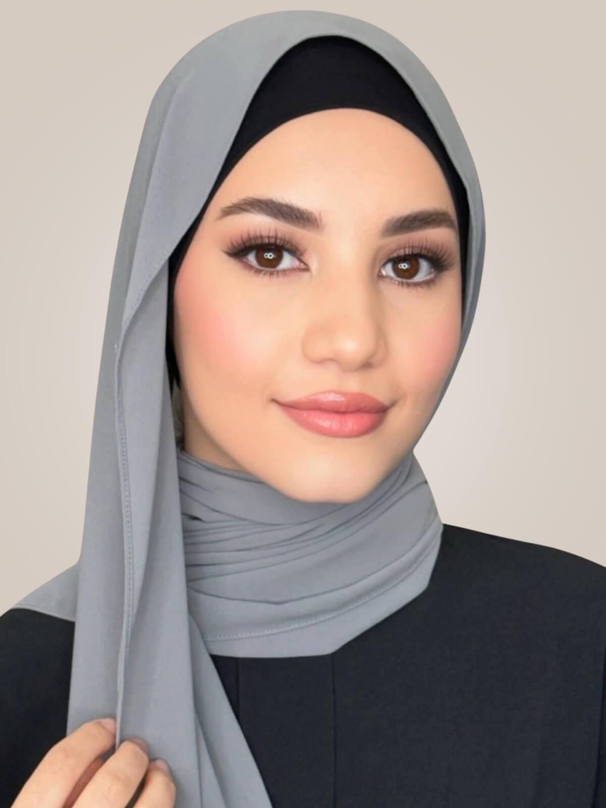 Classic Chiffon Hijab-Smoke Grey