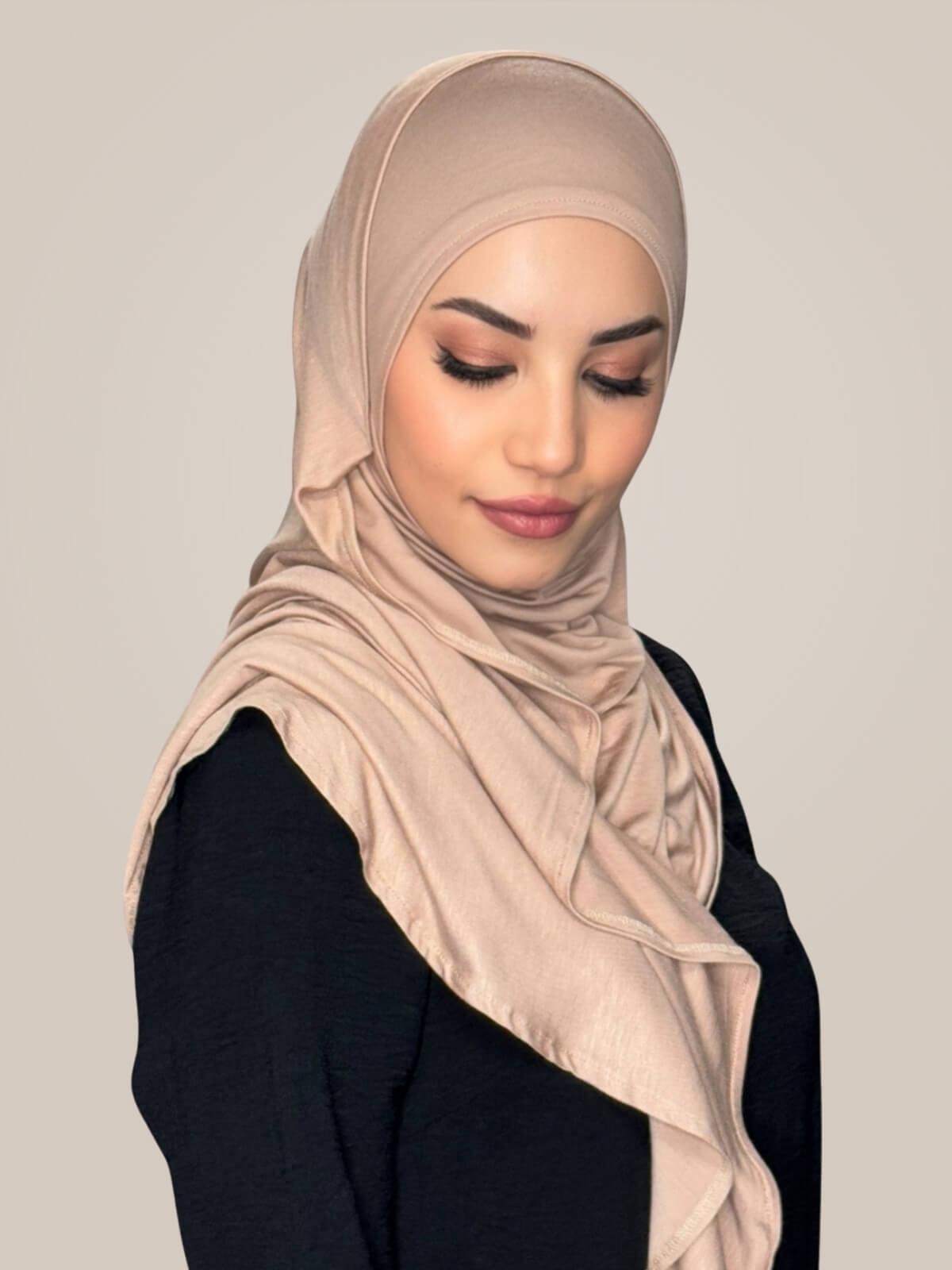 Pre-Sewn Jersey Hijab-Warm Taupe