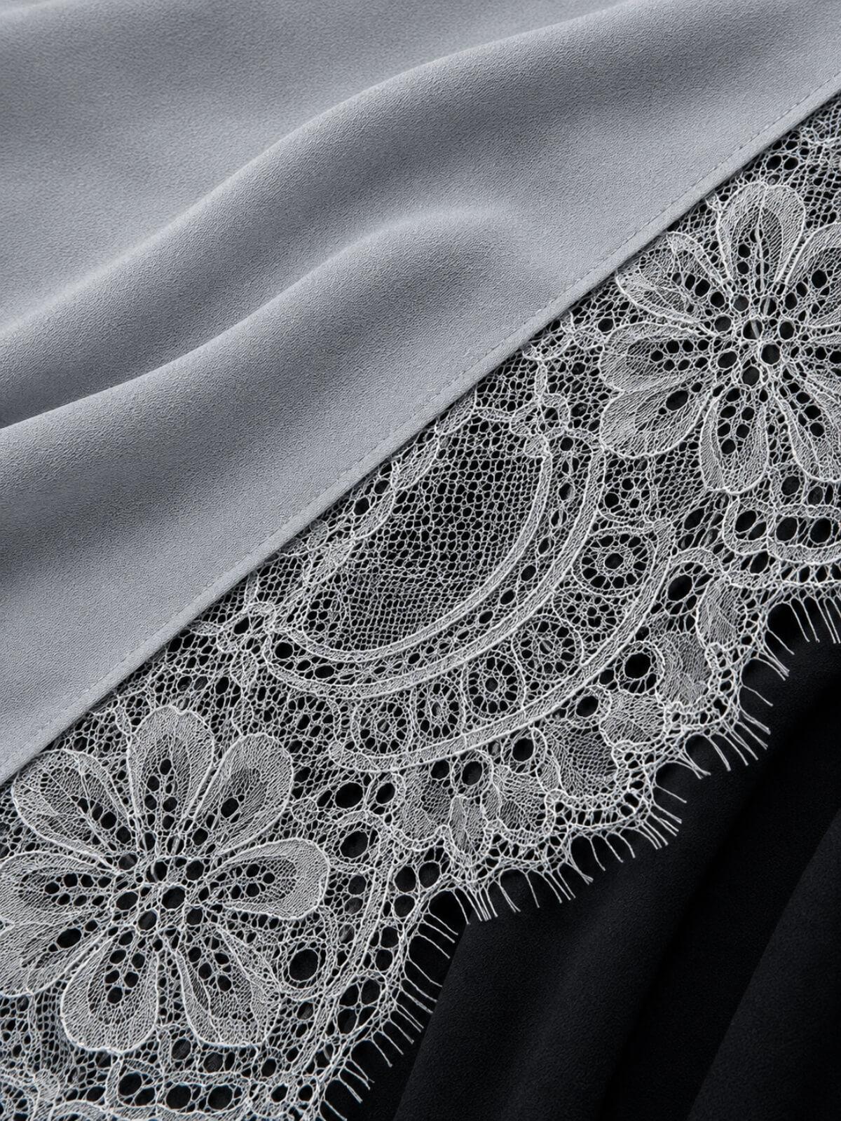 Lace Cotton Modal Hijab-Silver Lining