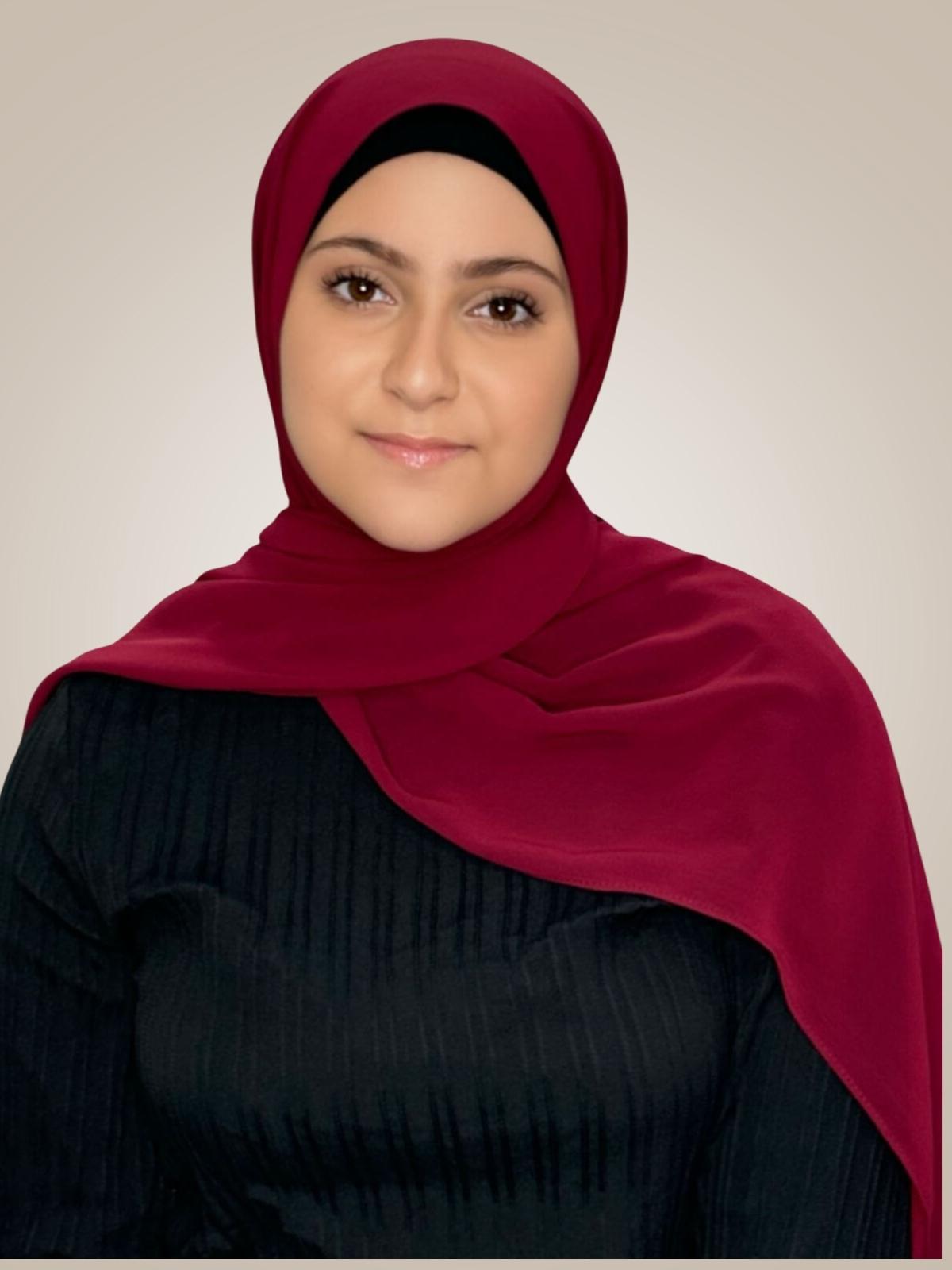 Modish Girl Luxury Chiffon Hijab-Berry Red