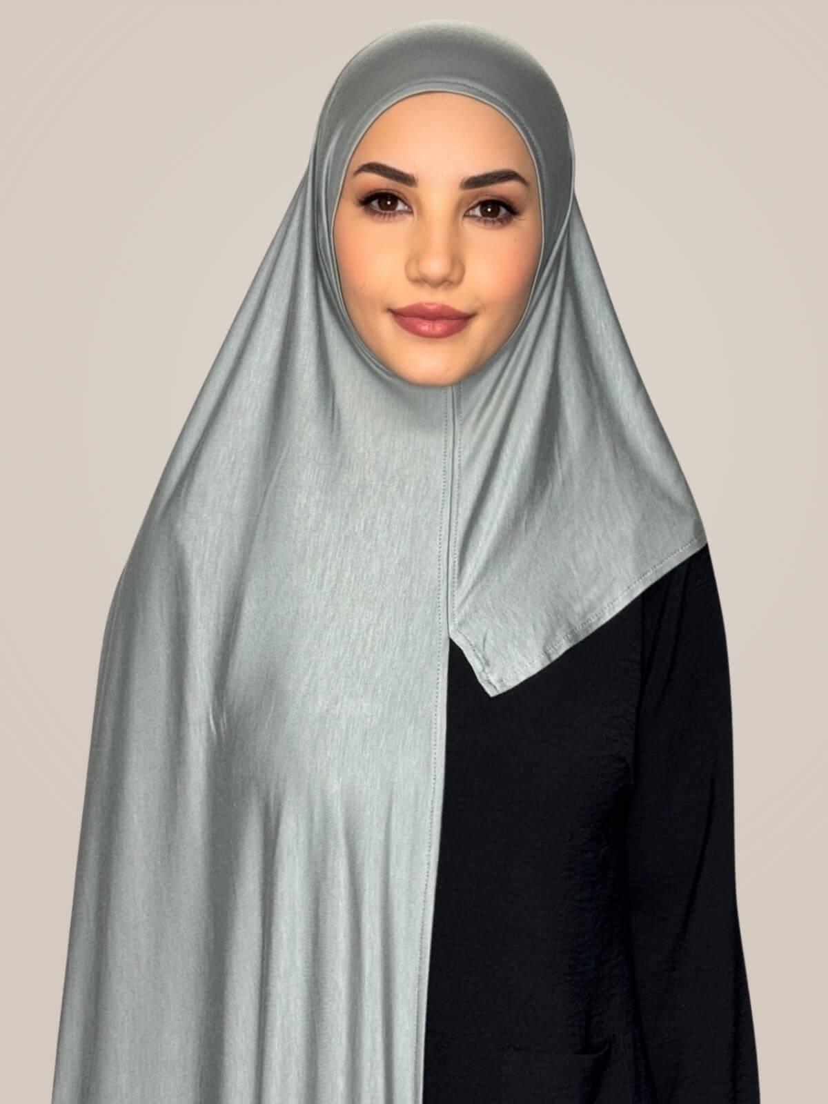 Pre-Sewn Jersey Hijab-Stone Green