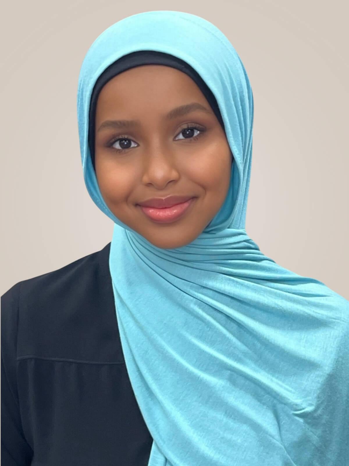 Classic Jersey hijab-Blue Lagoon