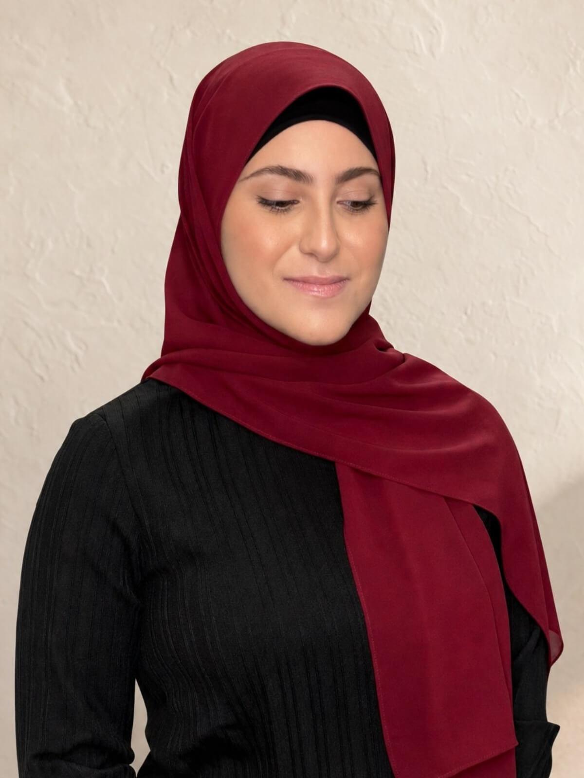 Modish Girl Luxury Chiffon Hijab-Mahogany