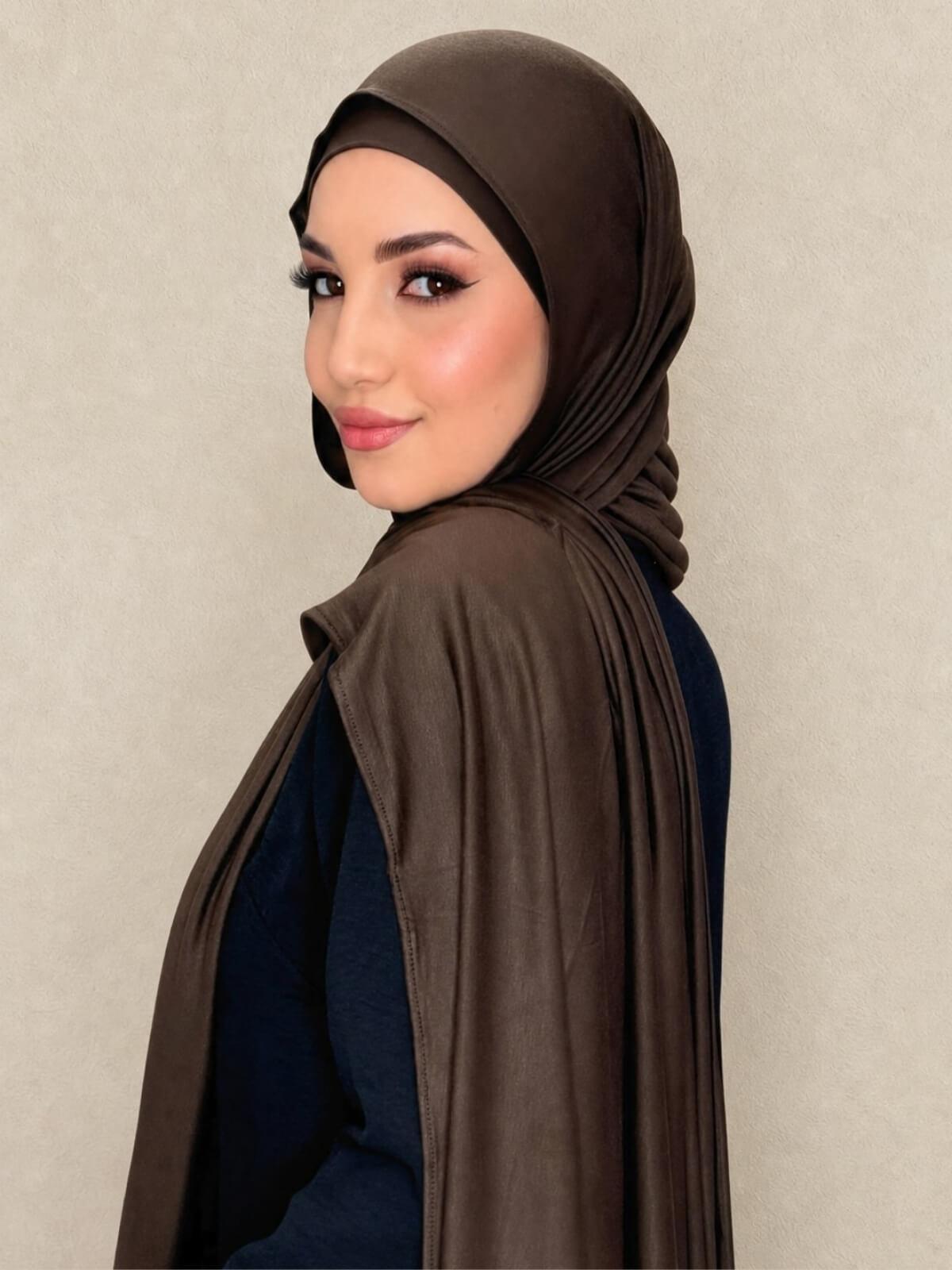 Premium Jersey hijab-Chocolate Brown