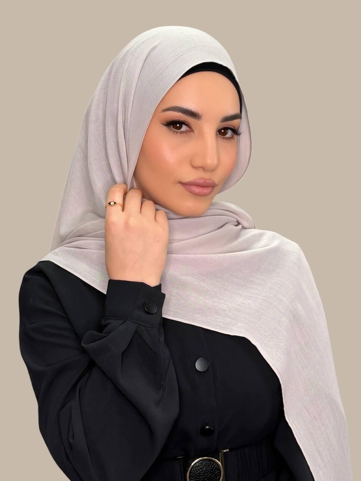 Cotton Modal Hijab-Misty Mink