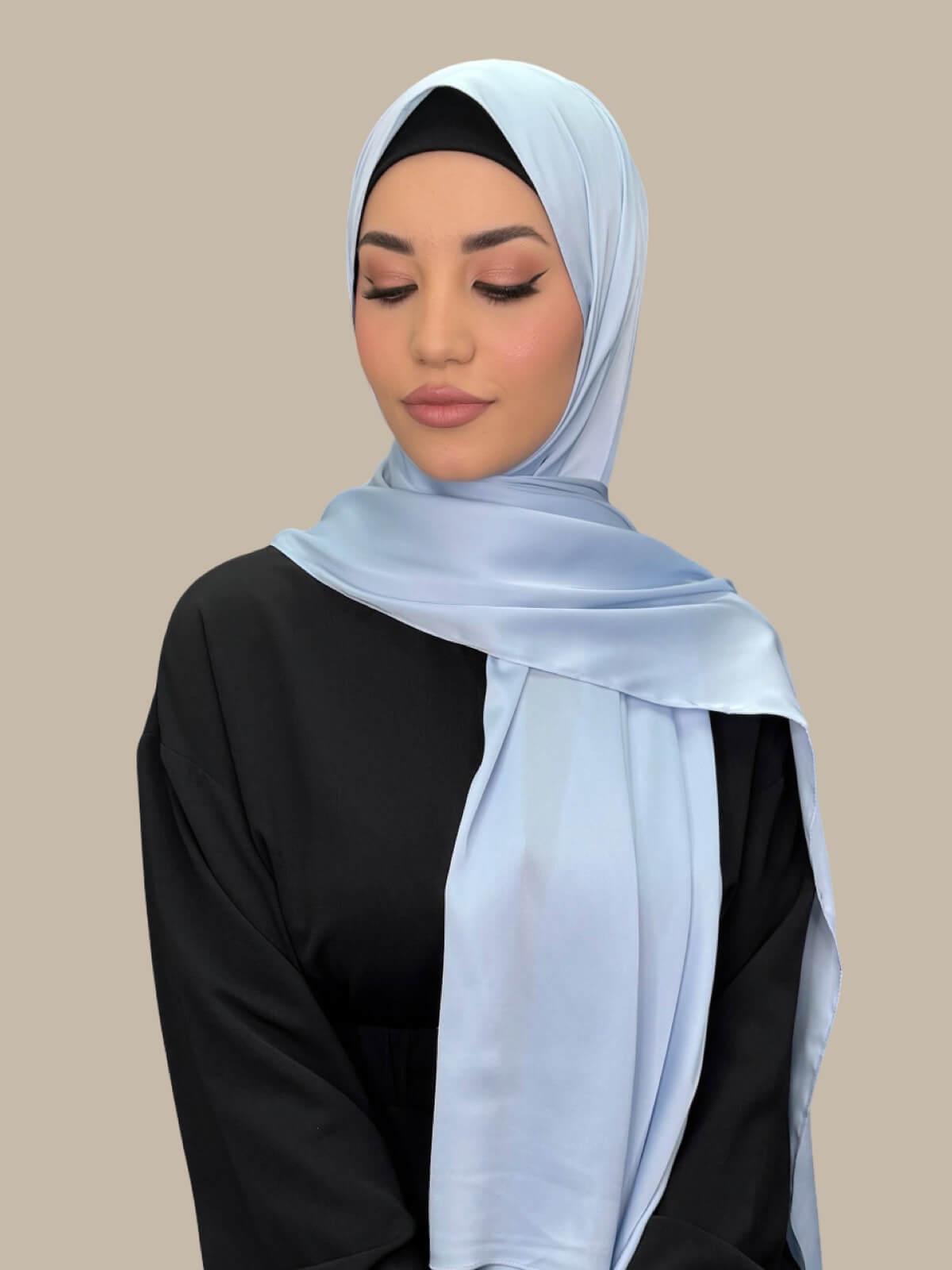 Premium Satin Hijab-Powder Blue