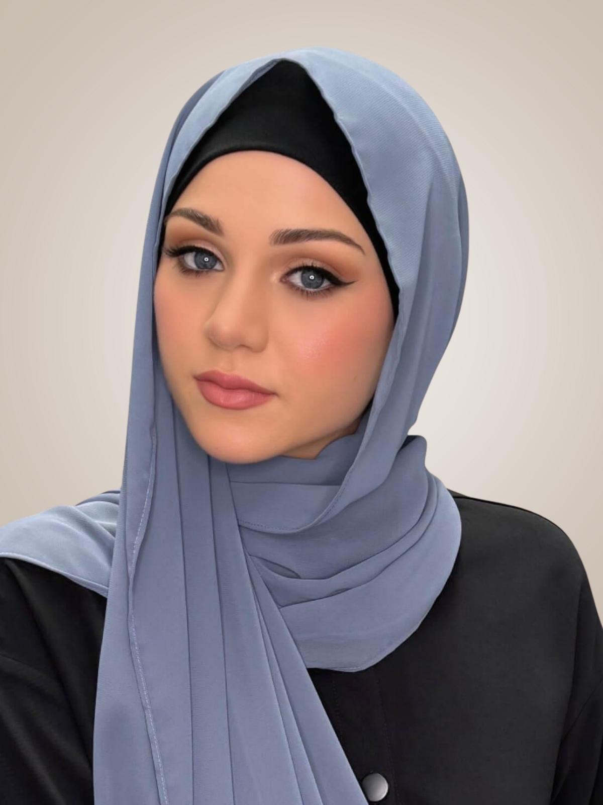 Luxury Chiffon Hijab-Dusty Blue