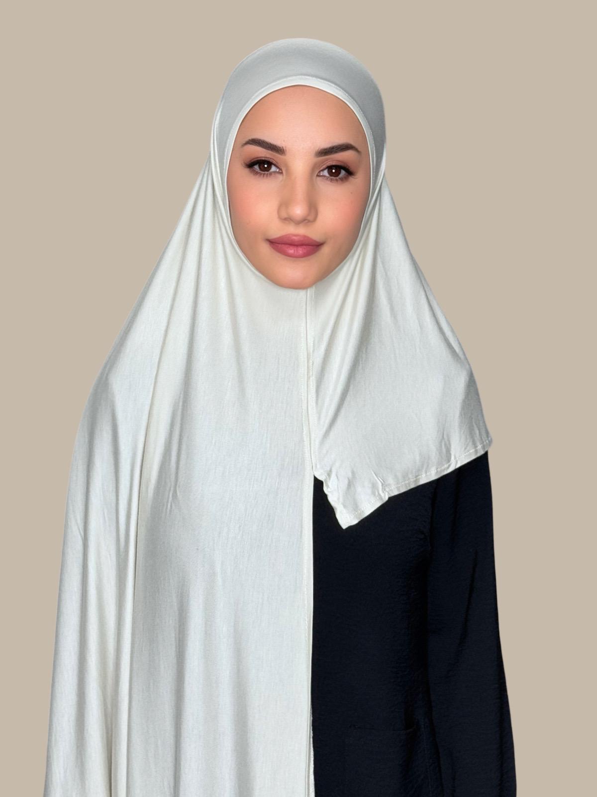 Pre-Sewn Jersey Hijab-Ivory