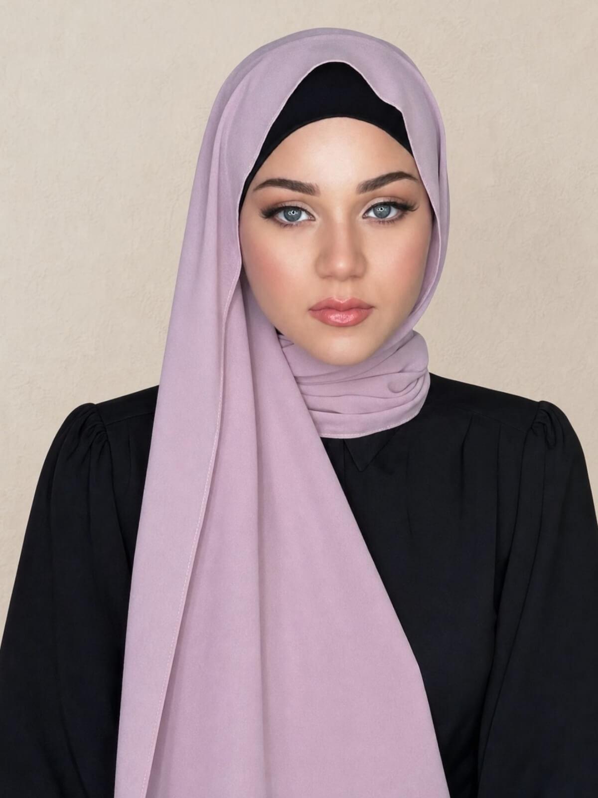 Classic Chiffon Hijab-Khaki Rose