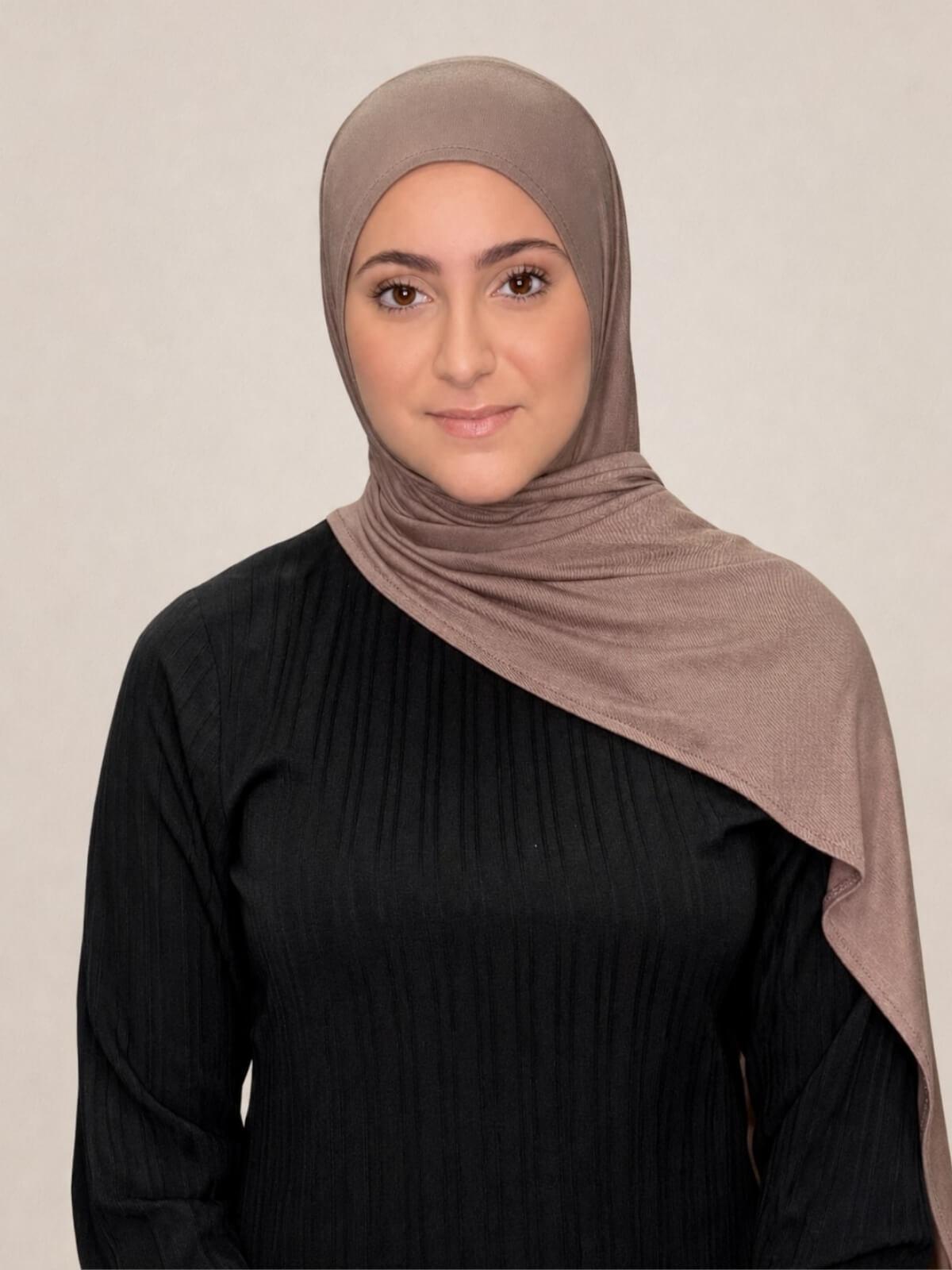 Modish Girl Pre-Sewn Jersey Hijab-Truffle