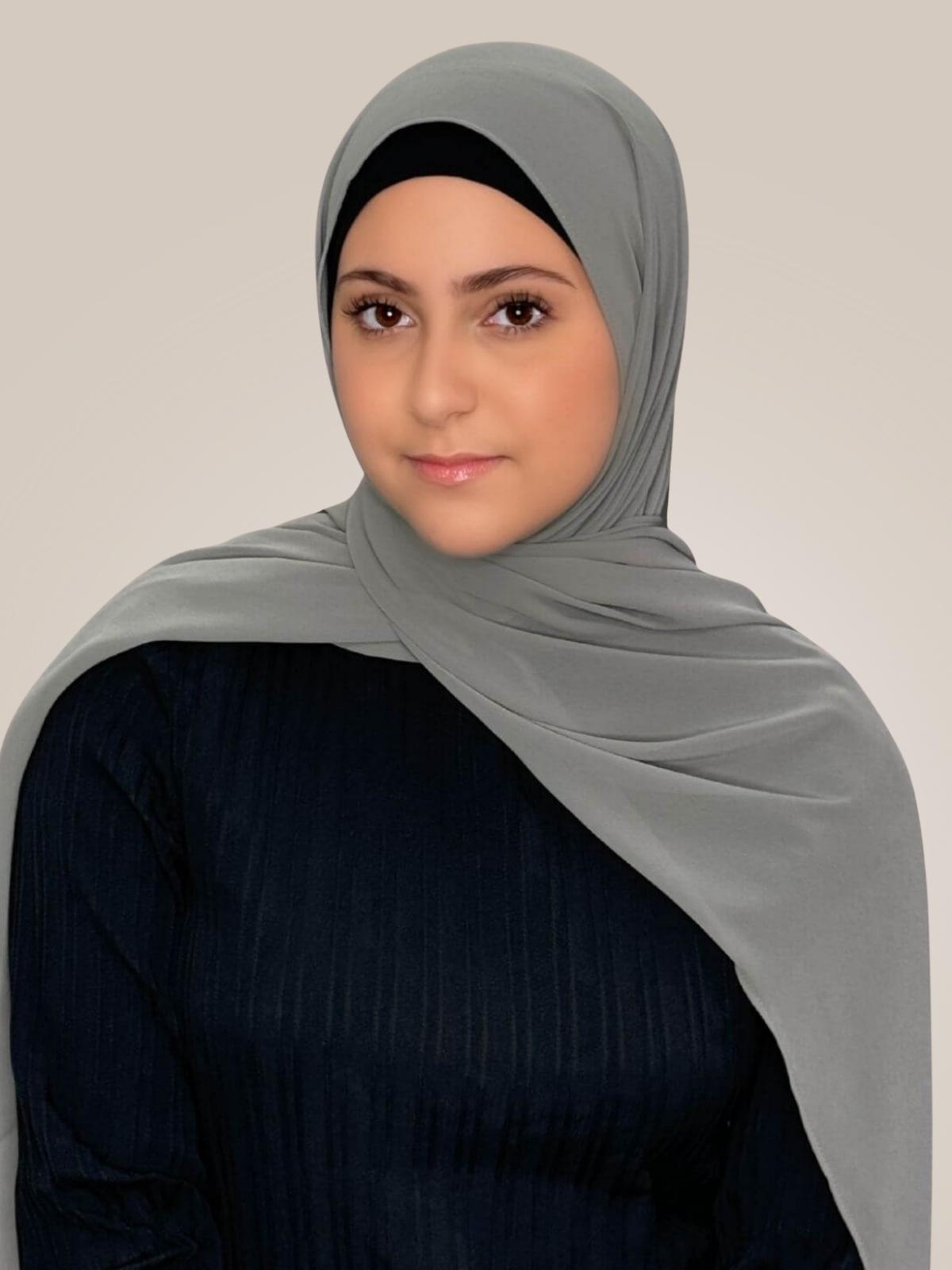 Modish Girl Luxury Chiffon Hijab-Frost Grey