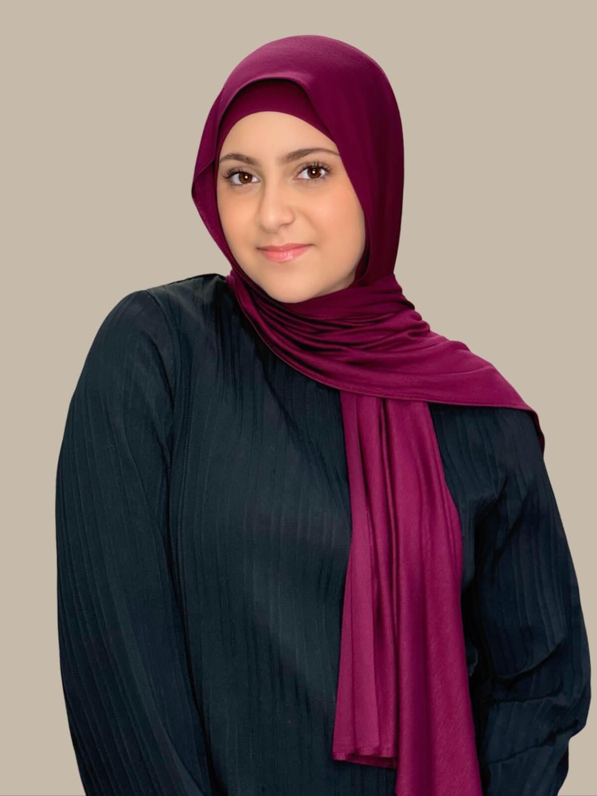 Modish Girl Premium Jersey Hijab-Burgundy