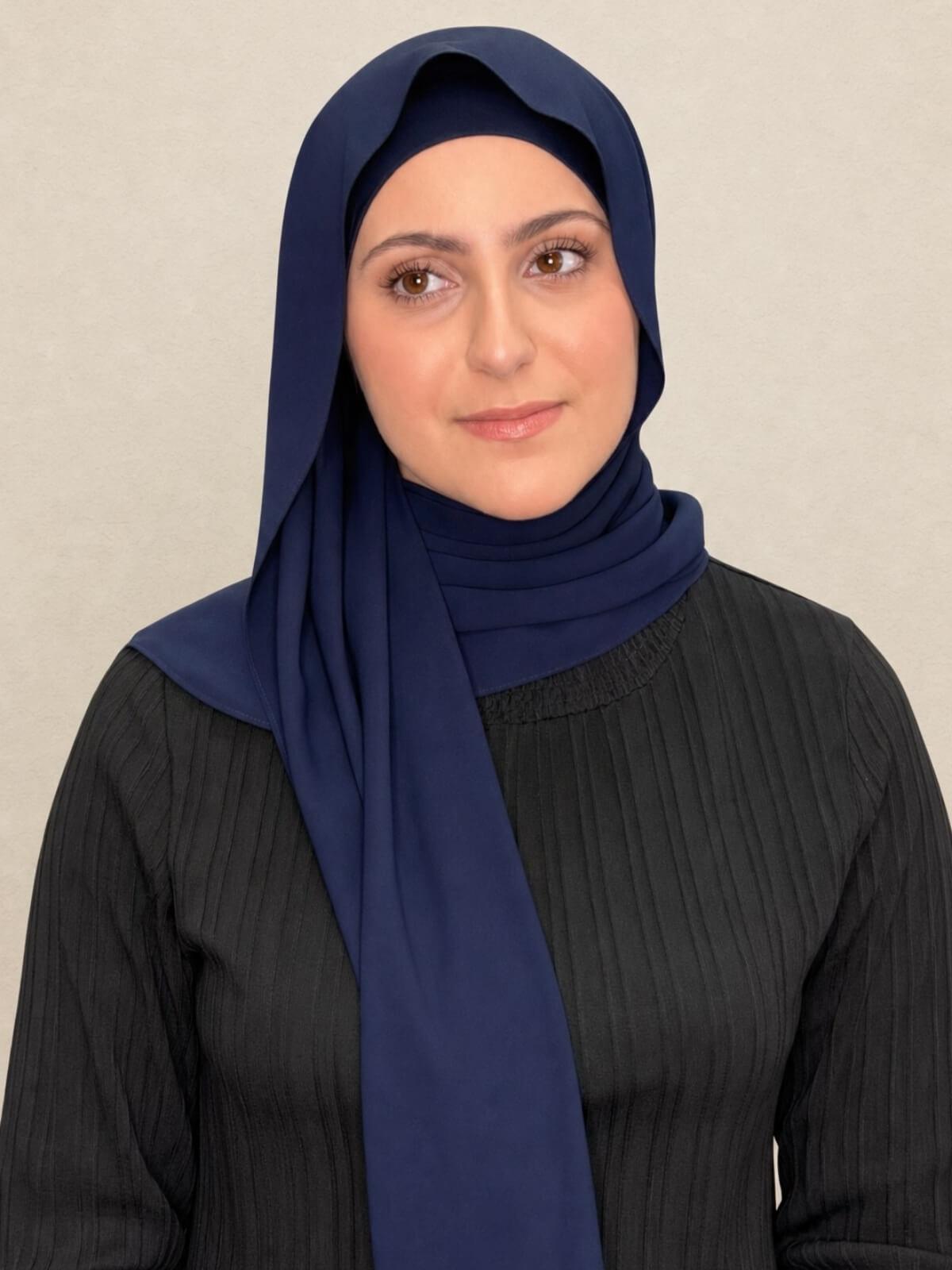 Modish Girl Matching Chiffon Hijab Set-Dark Slate