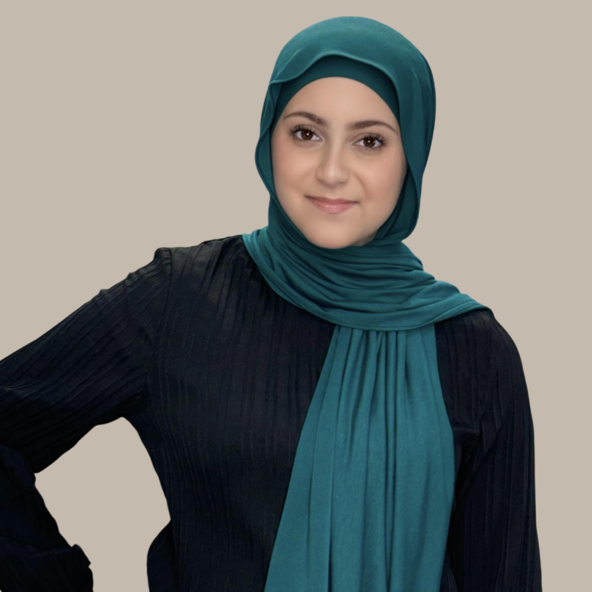 Modish Girl Premium Jersey Hijab-Pine Green