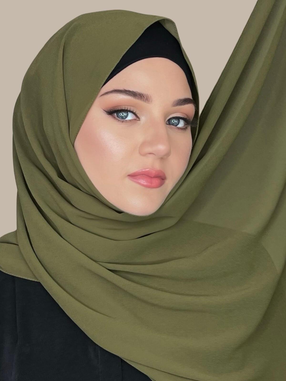 Classic Chiffon Hijab-Olive